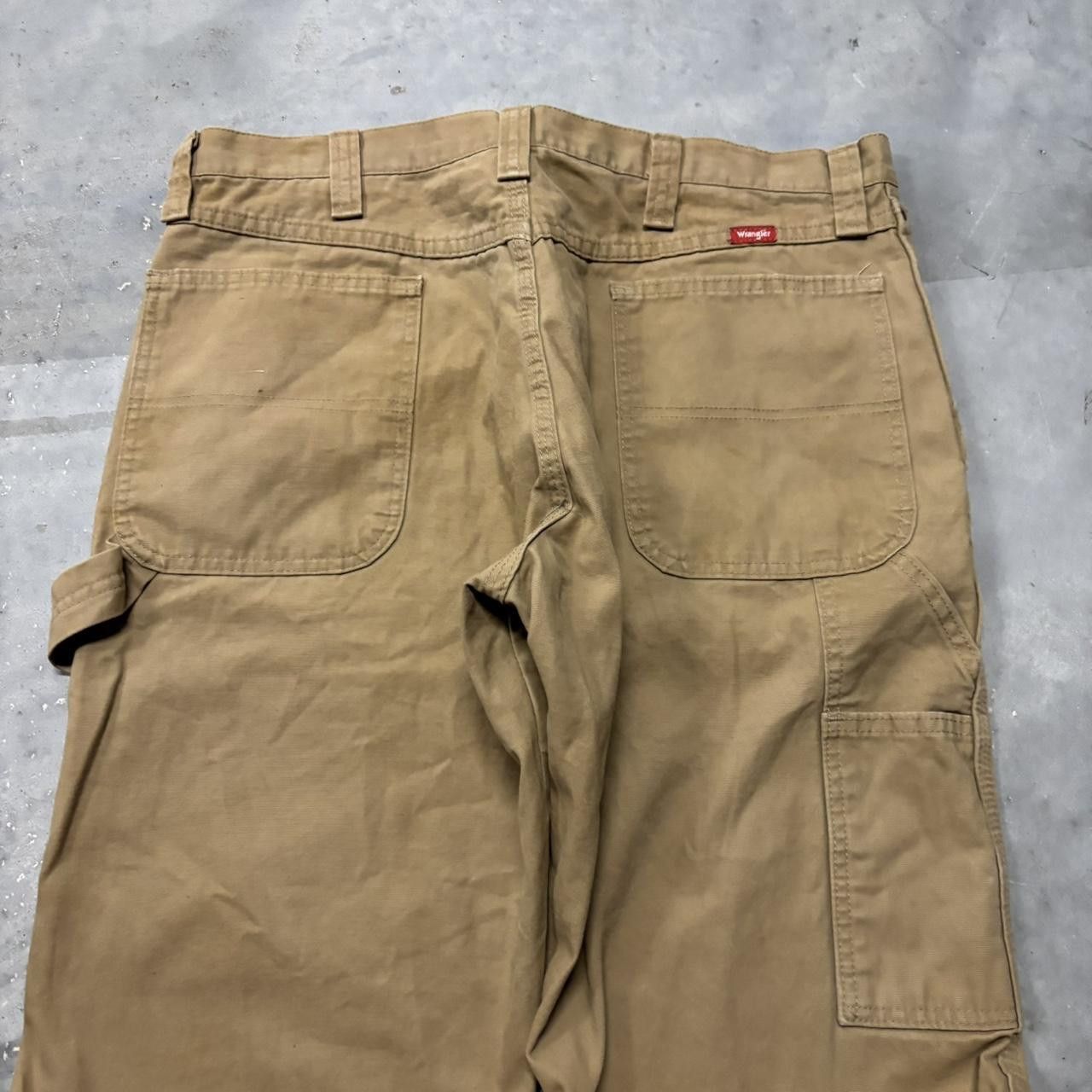 Japanese Brand × Vintage Crazy Vintage Y2K/2000s Khaki Tan Streetwear Skater Workwear Carpenter Pants! Size US 36 / EU 52 - 7 Thumbnail
