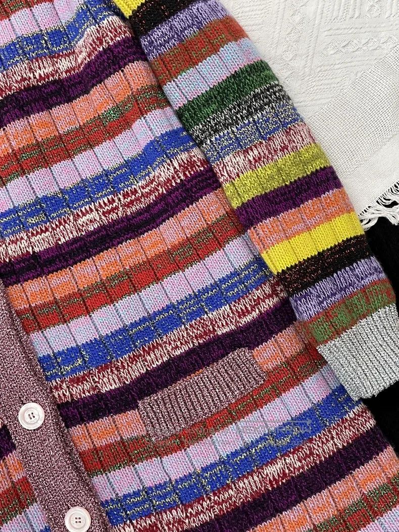 Gucci Gucci Colourful striped silk printed double-sided cardigan Size XS / US 0-2 / IT 36-38 - 2 Thumbnail