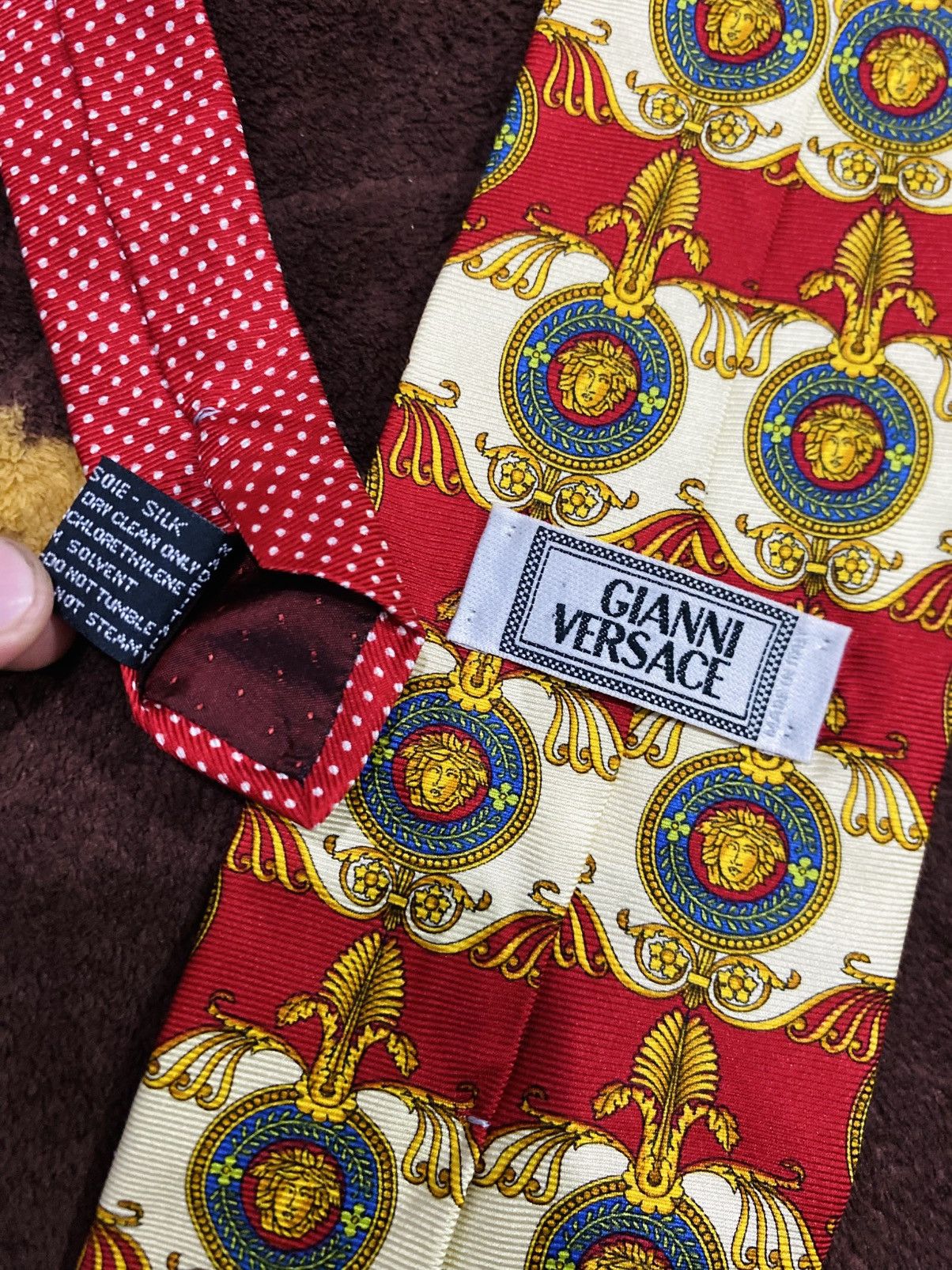 Versace Rare❤️‍🔥 Gianni Versace Baroque Medusa Logo Silk Tie Italy Size ONE SIZE - 7 Thumbnail