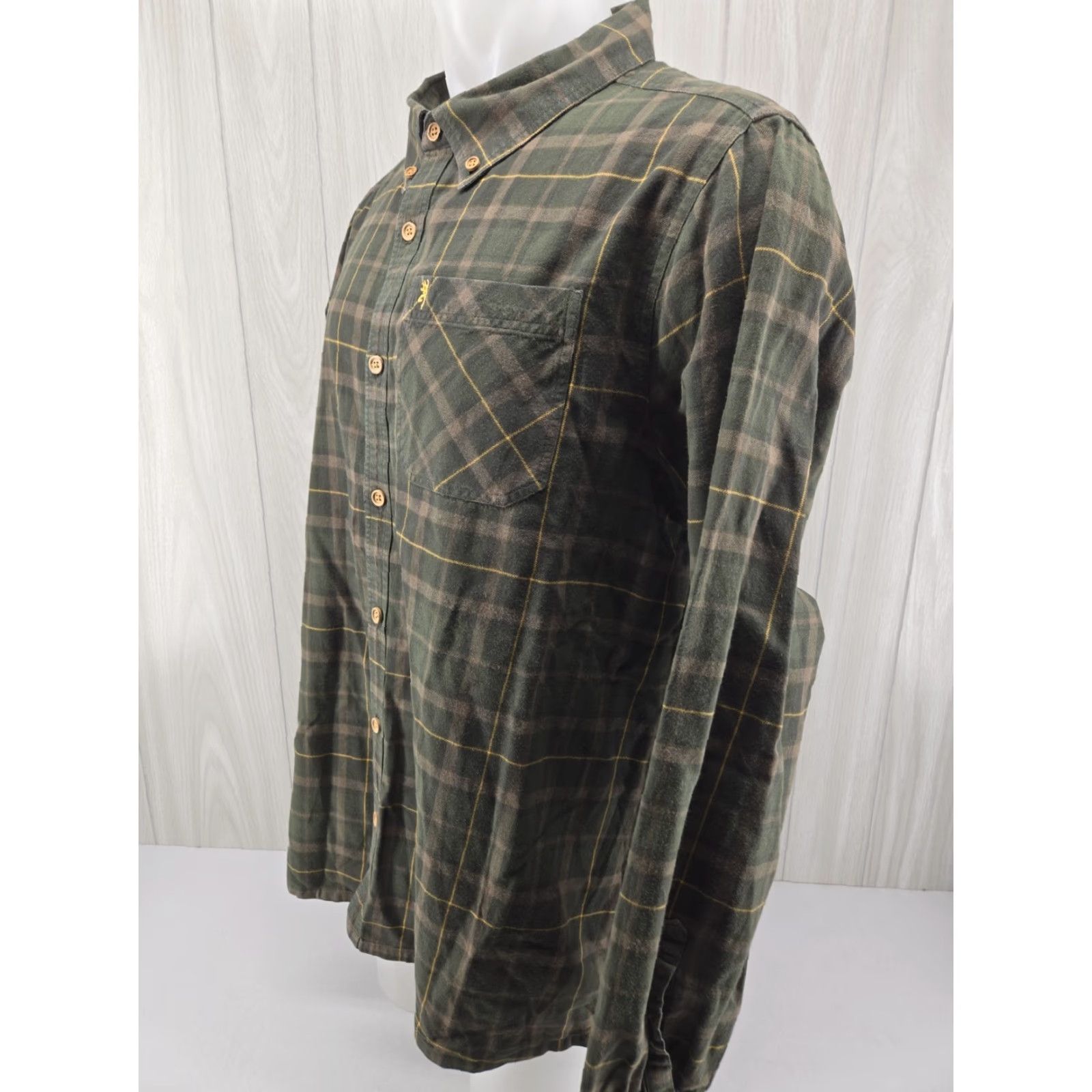 Vintage Browning Hunting Shirt Button-Down Plaid Green XL Mens Button Up Collared Long Sleeve Size US XL / EU 56 / 4 - 4 Thumbnail