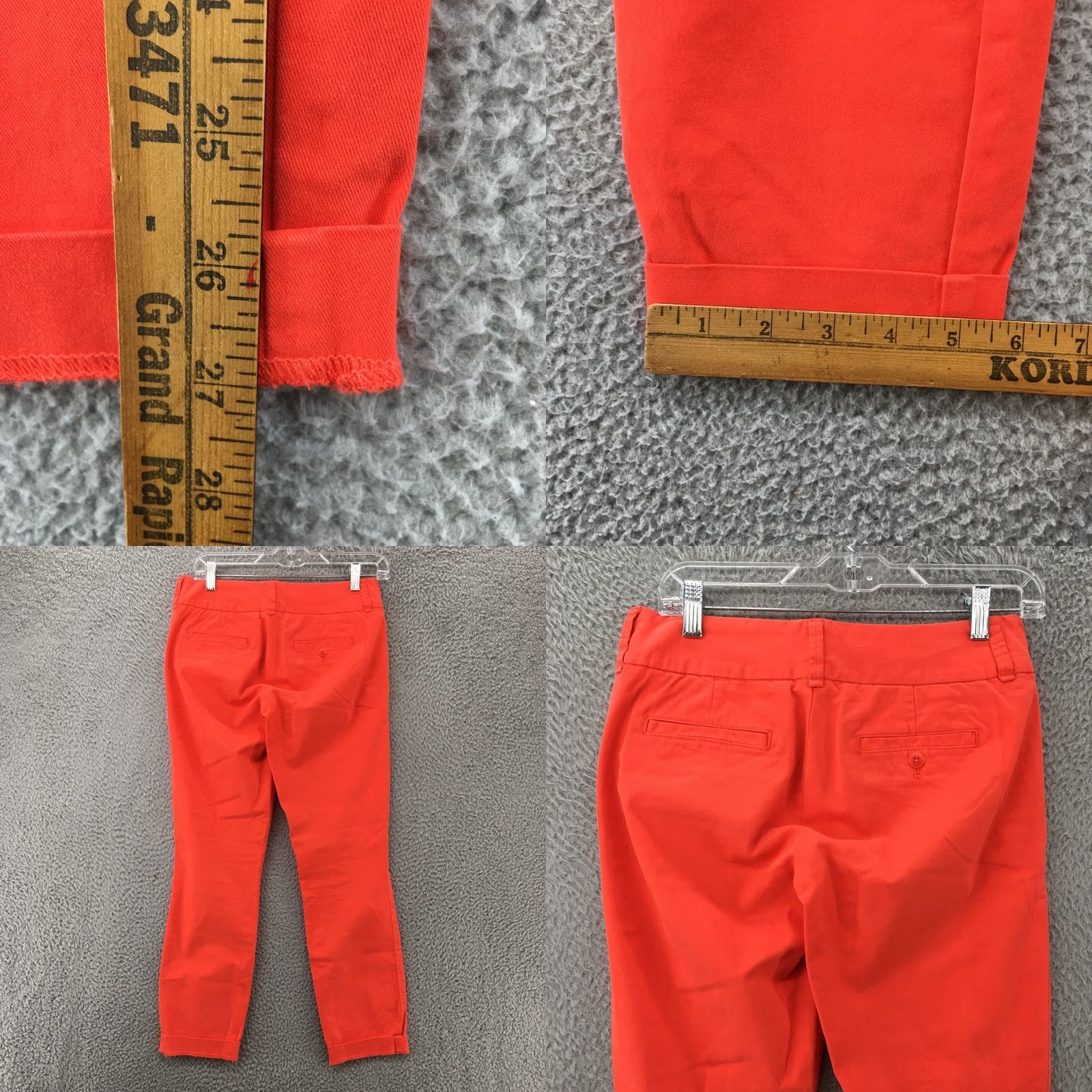 J.Crew J.CREW Andie Chino Pants Womens 0 Red Orange Cotton Blend Mid Rise Zip Fly Casual Shirt? Size 25" / US 0 / IT 36 - 8 Thumbnail
