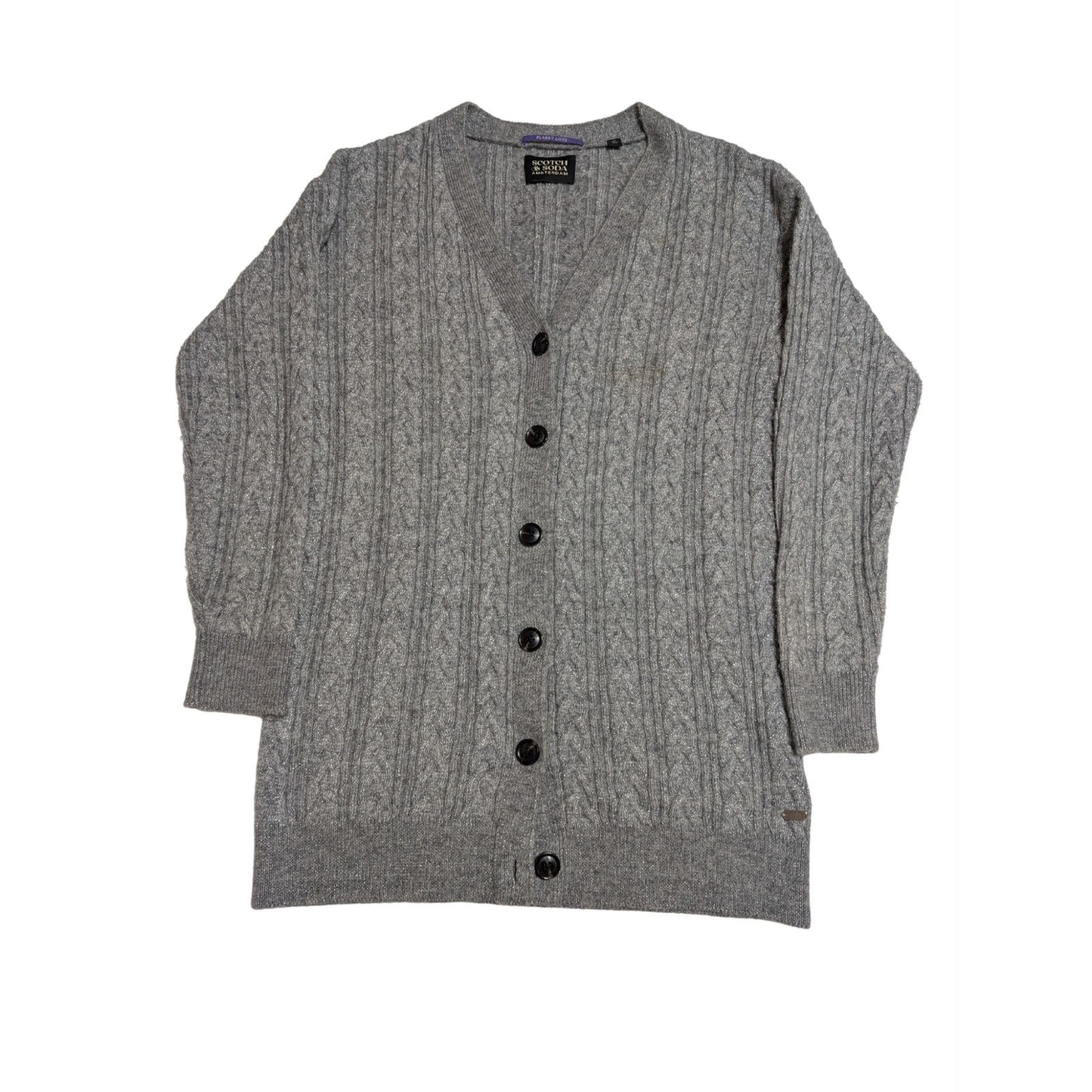 Scotch & Soda Scotch and Soda Wool-Blended Cable Knit Cardigan Size XS Size XS / US 0-2 / IT 36-38 - 5 Thumbnail