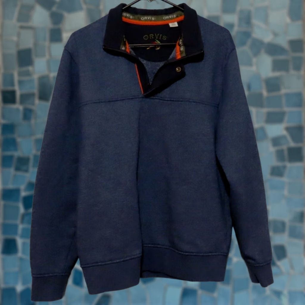 Orvis Orvis Pullover 1/4 Zip Fleece Sweatshirt Men Medium Navy Blue Logo Zipper Mock Neck Casual Winter Fall Classic Outdoor Sweatshirt Size US M / EU 48-50 / 2 - 1 Thumbnail