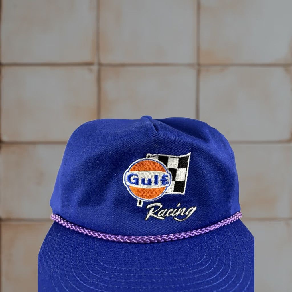 NASCAR VINTAGE Gulf Racing Hat SnapBack Cap Blue Embroidered Logo NASCAR 90s Men One Size"} Size ONE SIZE - 1 Thumbnail
