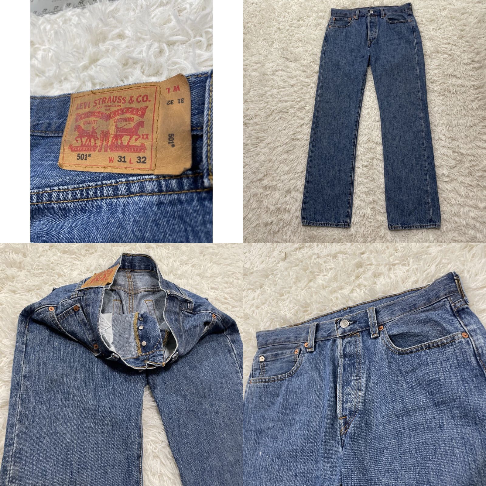 Levi's VINTAGE Levi's 501xx Jeans Mens 31x32 Blue Straight Button Fly 2000's Levis 501 xx Denim Size US 31 - 9 Thumbnail