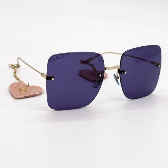 Gucci NEW GUCCI SUNGLASSES GG1147S 004 GOLD/BLUE WOMEN EYEWEAR Size ONE SIZE - 7 Thumbnail