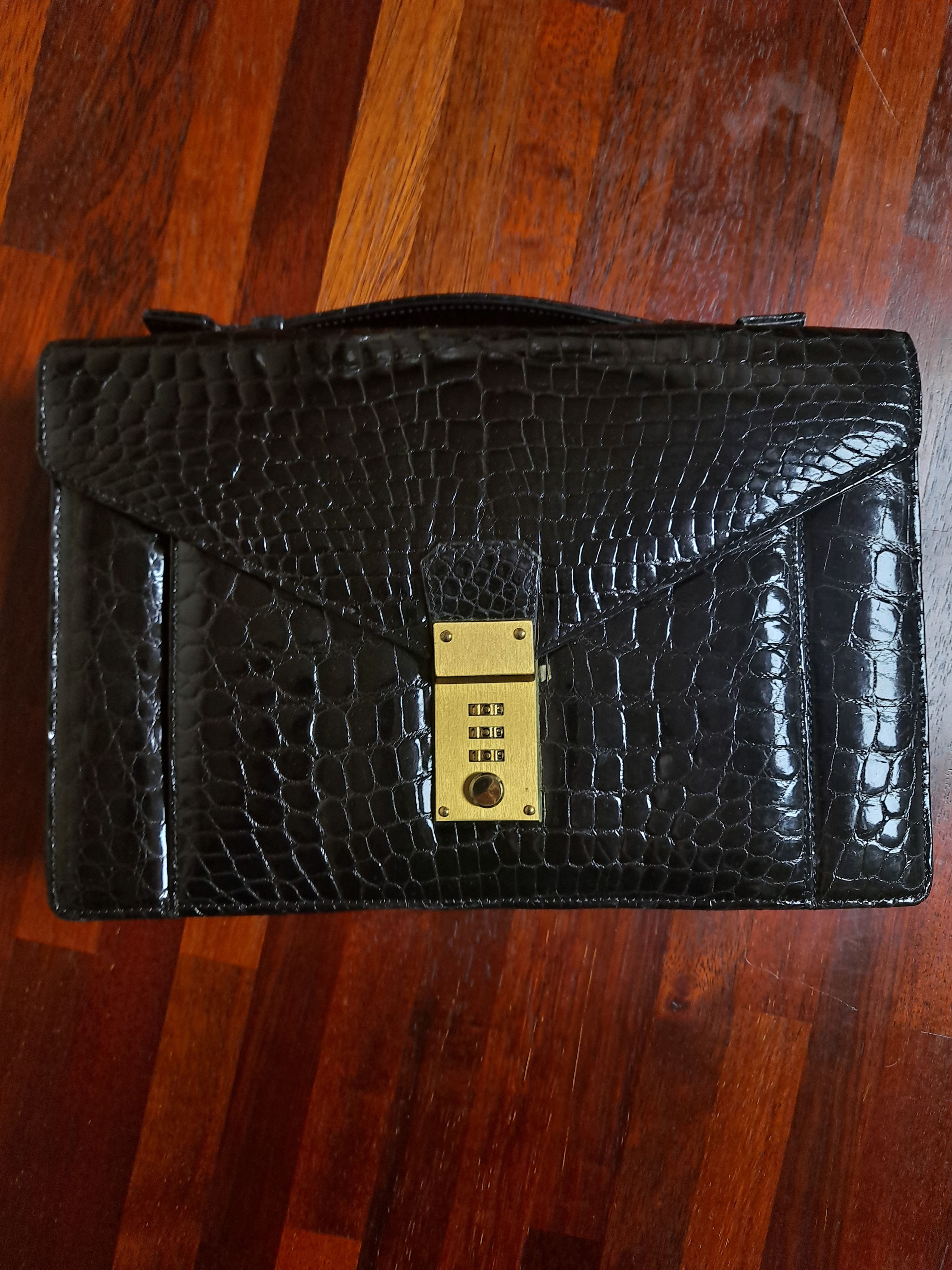 Designer Genuine Crocodile skin leather briefcase Size ONE SIZE - 1 Thumbnail