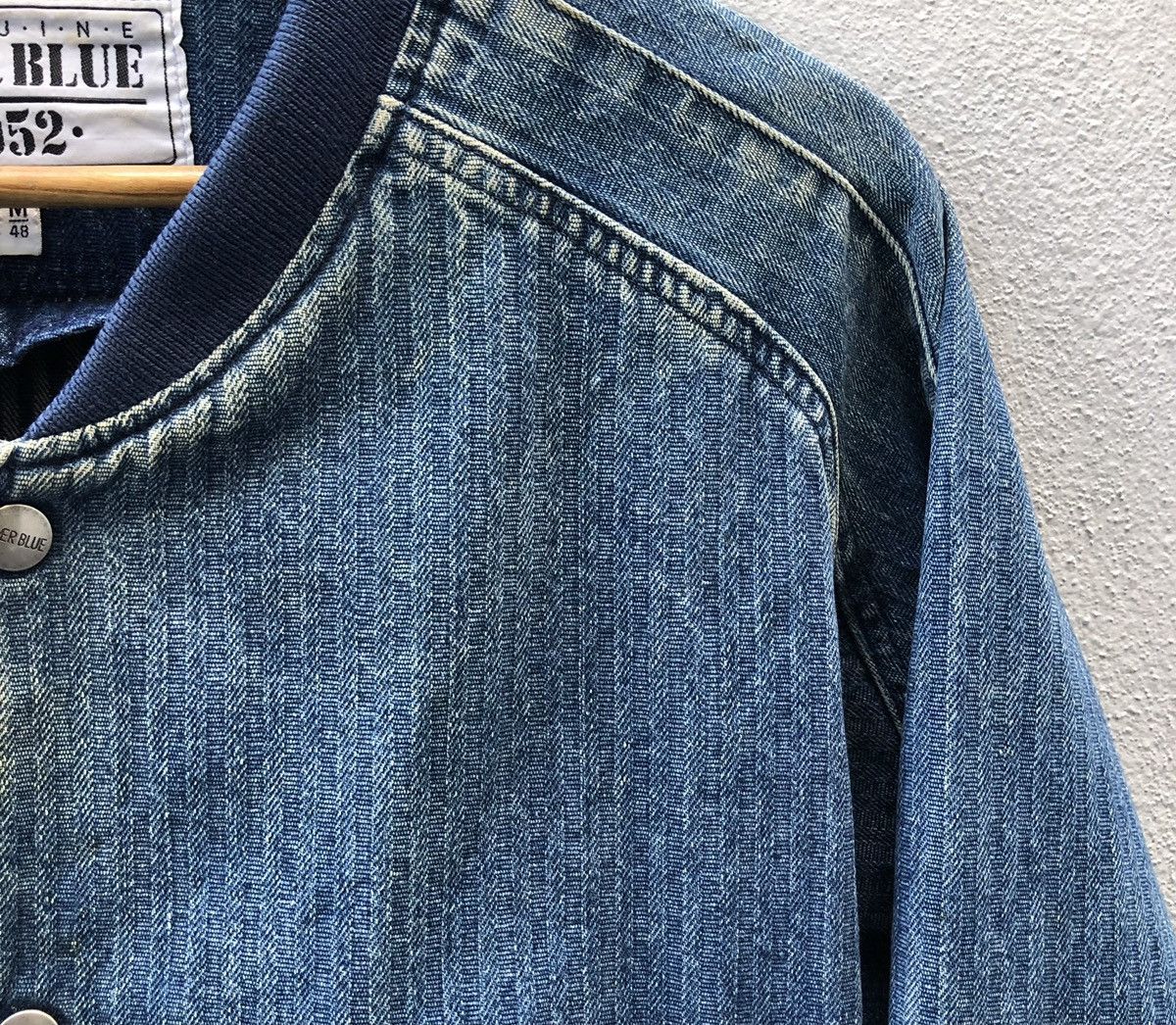 Vintage Vintage Ever Blue 1952 Striped Denim Bomber Jacket Size US M / EU 48-50 / 2 - 4 Thumbnail