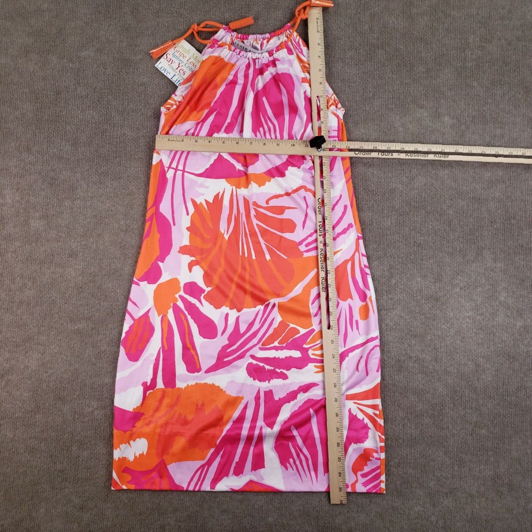 Vintage Gretchen Scott Tassel Tie Dress Womens XXS Pink Purple Frond Frenzy Tropical Size XXS / US 00 / IT 34 - 3 Thumbnail