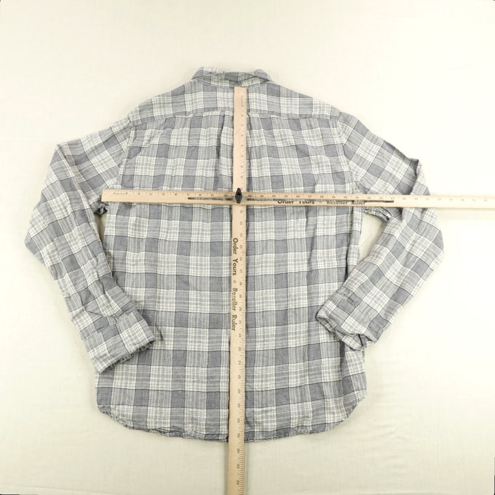 J.Crew J.CREW Shirt Mens Large Blue Gray Plaid Button-Up Linen Shirts Casual Outdoor Button-Down Pockets N/A Size US L / EU 52-54 / 3 - 6 Thumbnail