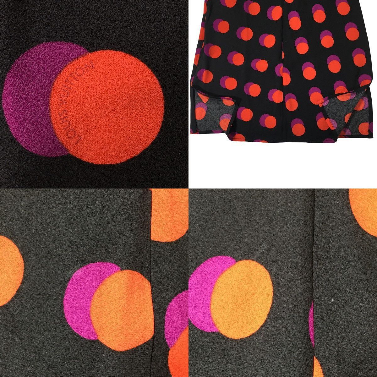 Louis Vuitton Louis Vuitton 2015 Polka Dot Black Silk Dress Knee-Length Dr Size XXS / US 00 / IT 34 - 9 Thumbnail