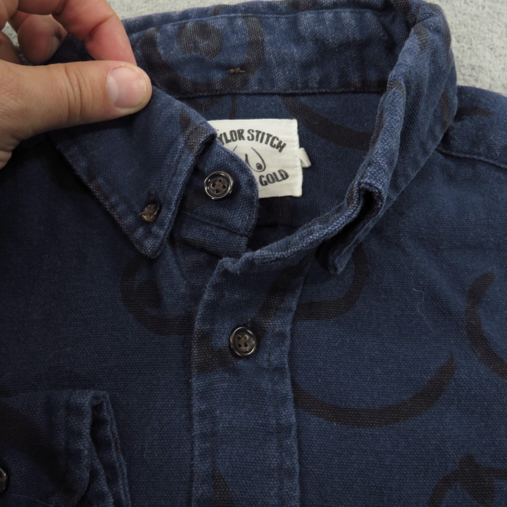 Taylor Stitch Taylor Stitch Shirt Mens 38 The Jack Blue Black Made in USA Breast Graphic Print Shirt Size US M / EU 48-50 / 2 - 4 Thumbnail