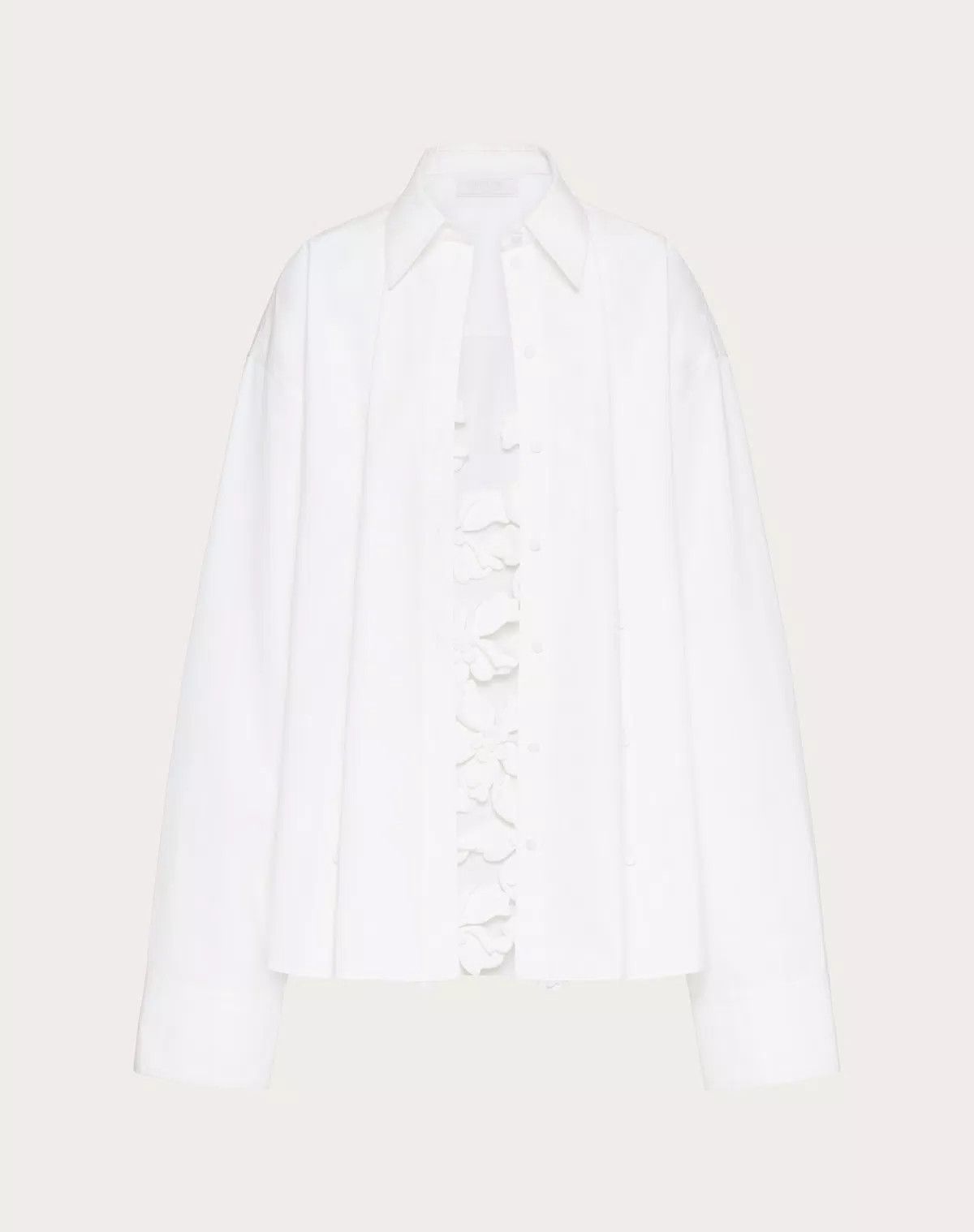 Valentino o1s1wg110625 Embroidered Shirt in White Size S / US 4 / IT 40 - 1 Thumbnail
