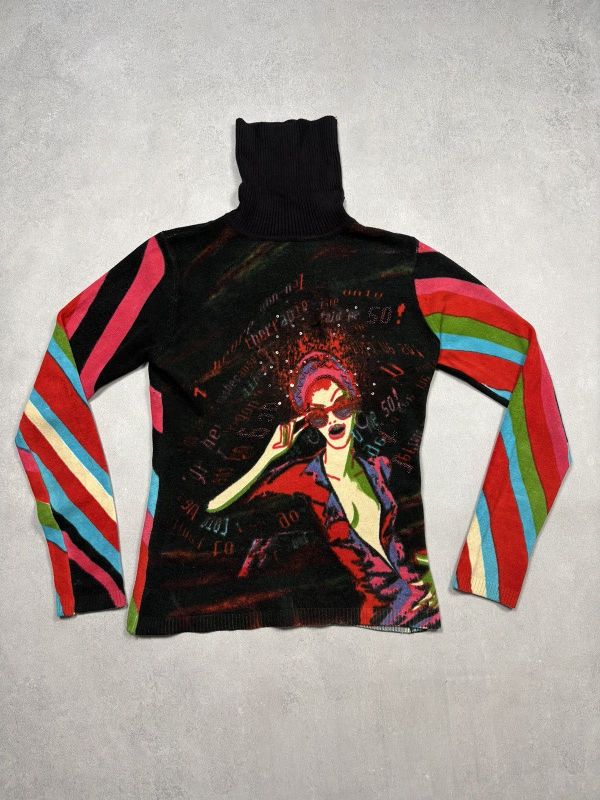 Custo Barcelona Vintage Custo Barcelona Wool Turtleneck Sweater Graphic Y2K Size M / US 6-8 / IT 42-44 - 1 Thumbnail