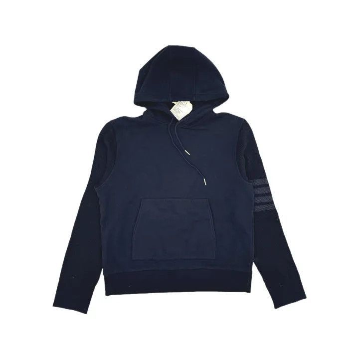 Thom Browne Thom Browne Navy Blue Hoodie with Stripes -2507 Size US S / EU 44-46 / 1 - 8 Thumbnail