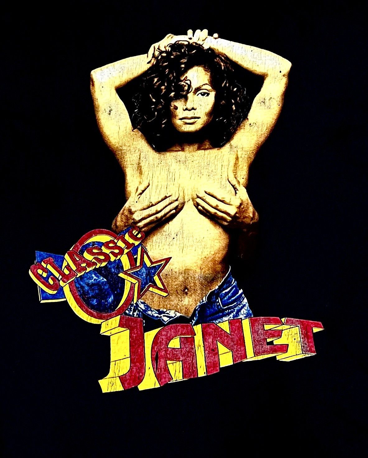 image of Vintage Janet Jackson Raptee in Black, Men's (Size XL)