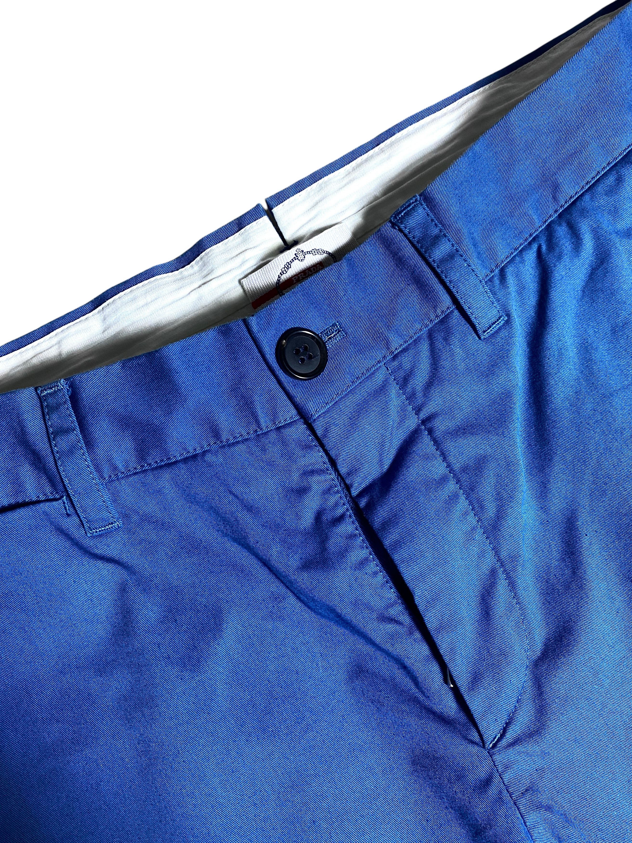 Prada Prada Milano Italy Light Blue Cotton Tab Logo Trousers Pants Size US 30 / EU 46 - 9 Thumbnail