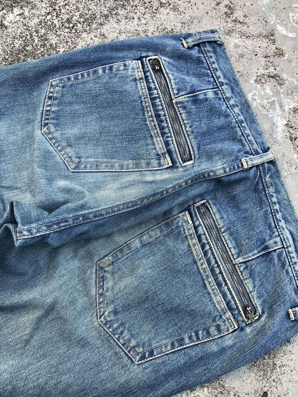 United Arrows ZIPPER WASHED BLUE DENIM Size US 31 - 5 Thumbnail