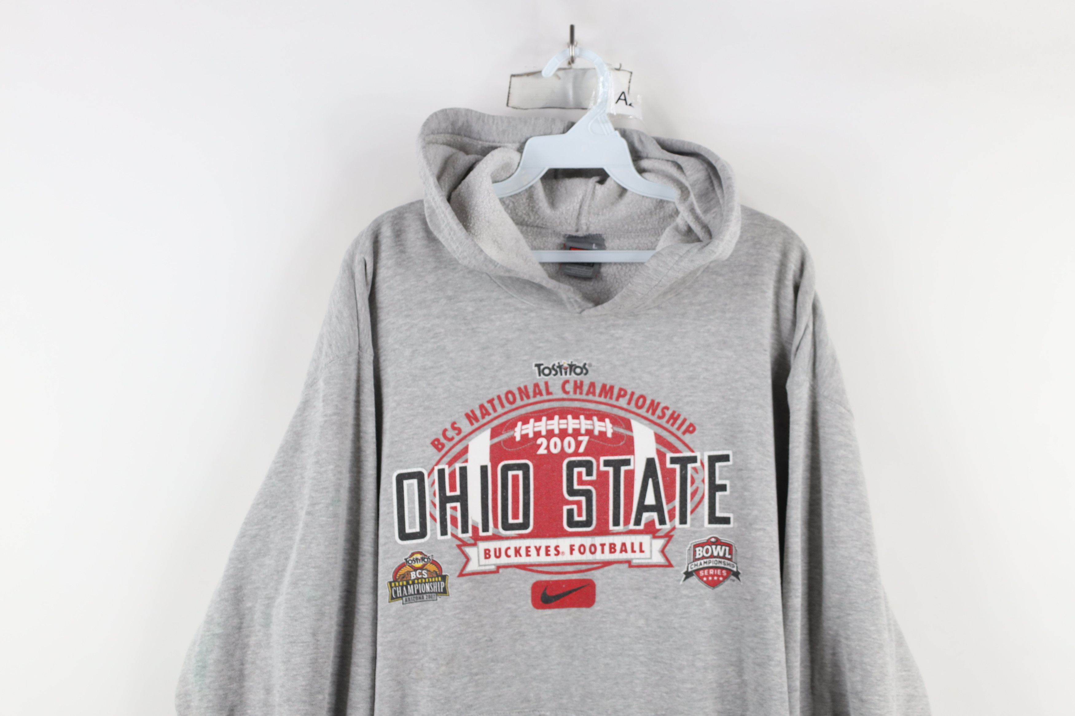 Nike × Vintage Vintage Nike Swoosh Ohio State University Football Hoodie Size US L / EU 52-54 / 3 - 2 Thumbnail