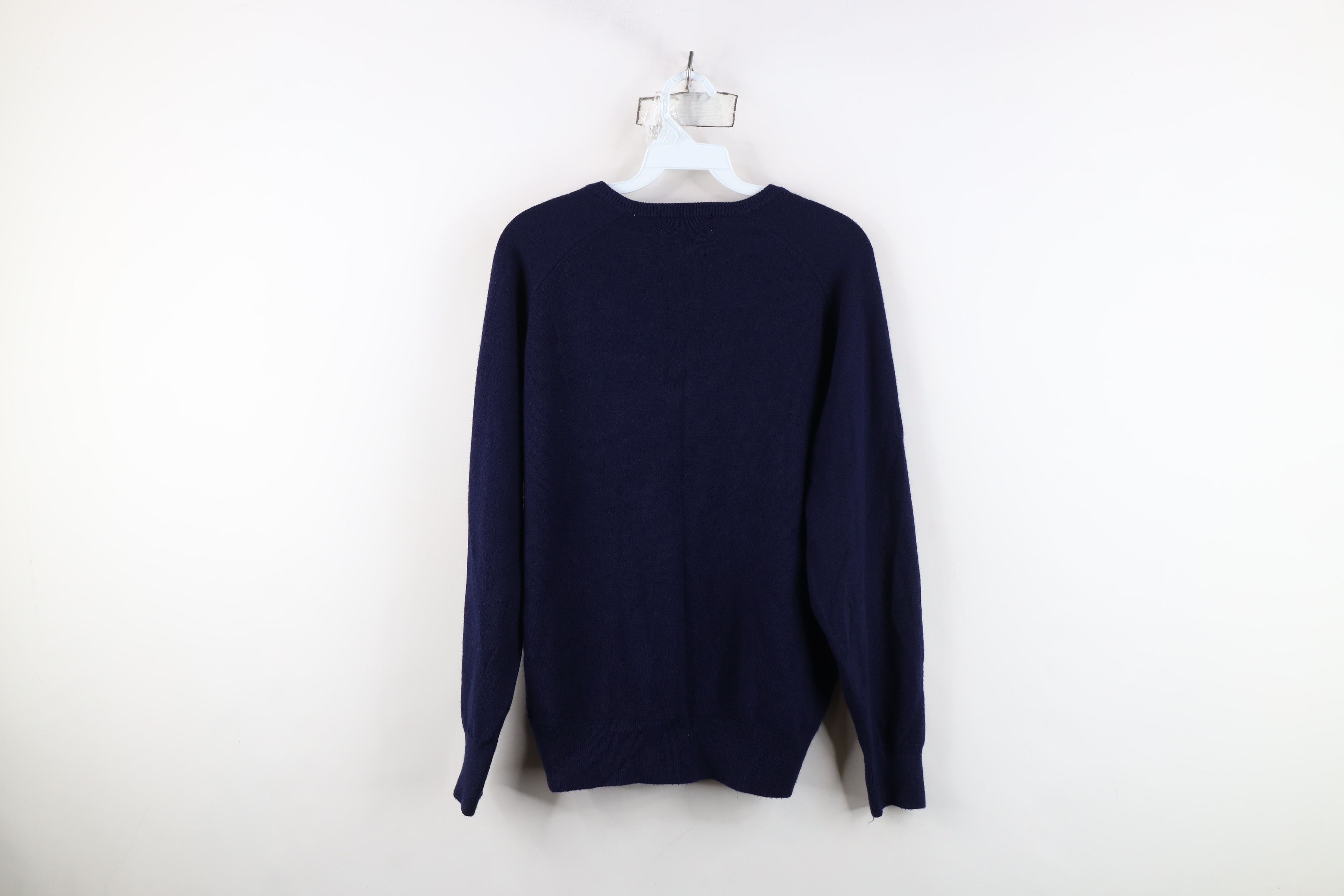 Vintage Vintage 70s Streetwear Stitch Basketball Knit Sweater Blue Size L / US 10 / IT 46 - 9 Thumbnail