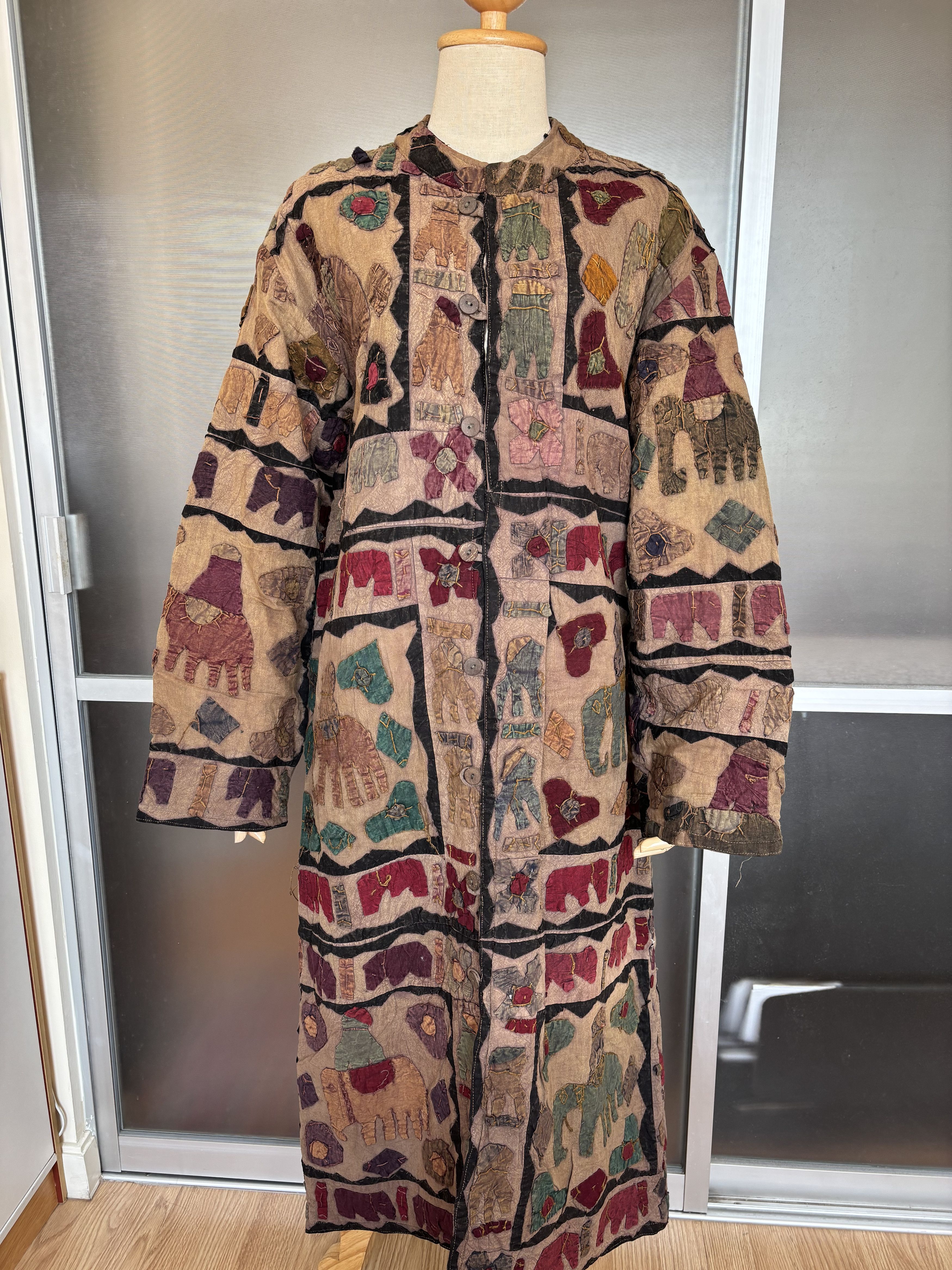 Handmade Vintage Indian Patchwork Handmade Long Winter Women Dress Size S / US 4 / IT 40 - 1 Thumbnail