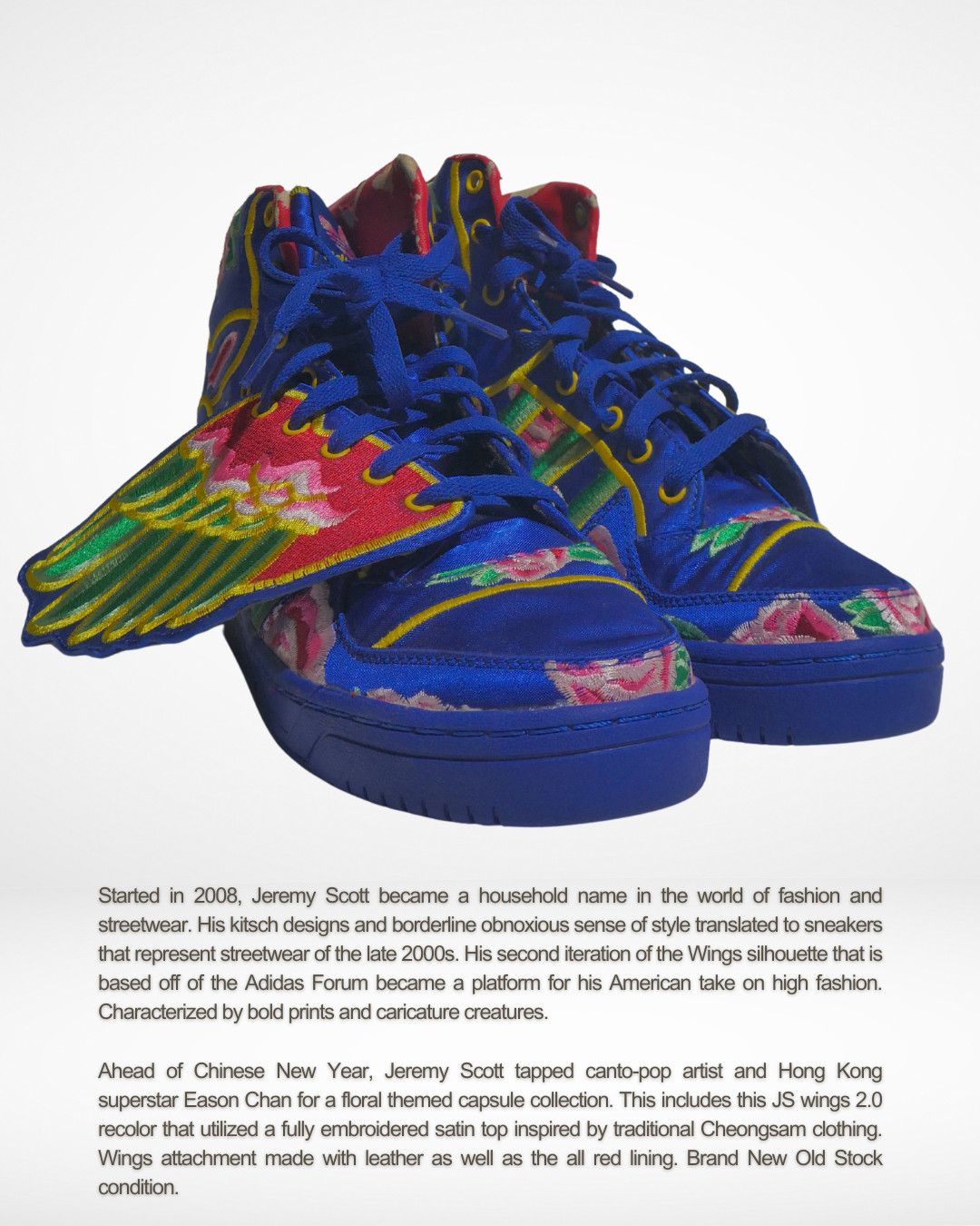 Adidas × Jeremy Scott Eason Chan SS13 Chinese New Year Wings 2.0 Sneakers Size US 9.5 / EU 42-43 - 2 Thumbnail