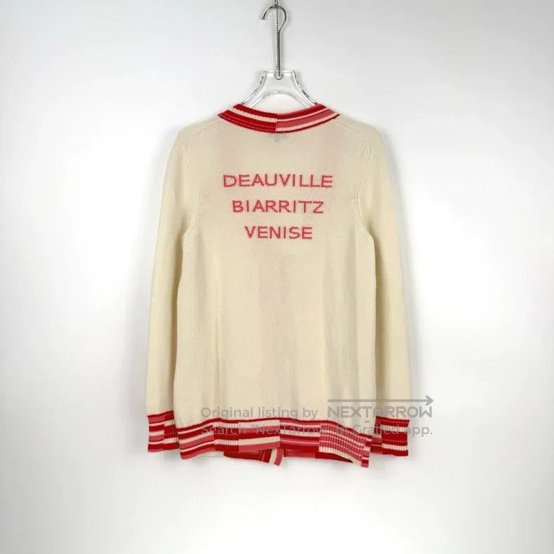 Chanel Chanel Red and white classic logo buttoned cashmere cardig Size XS / US 0-2 / IT 36-38 - 4 Thumbnail