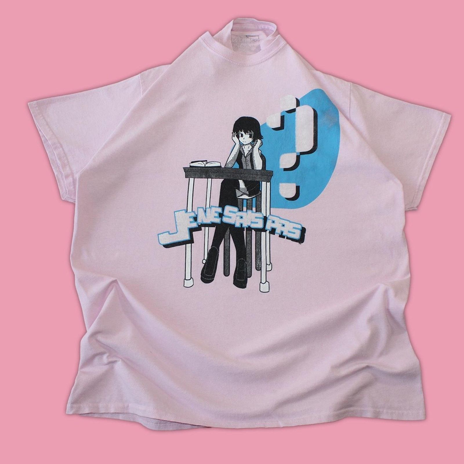 & Other Stories Pink Y2K Anime Girl Graphic Tee Size US L / EU 52-54 / 3 - 6 Thumbnail