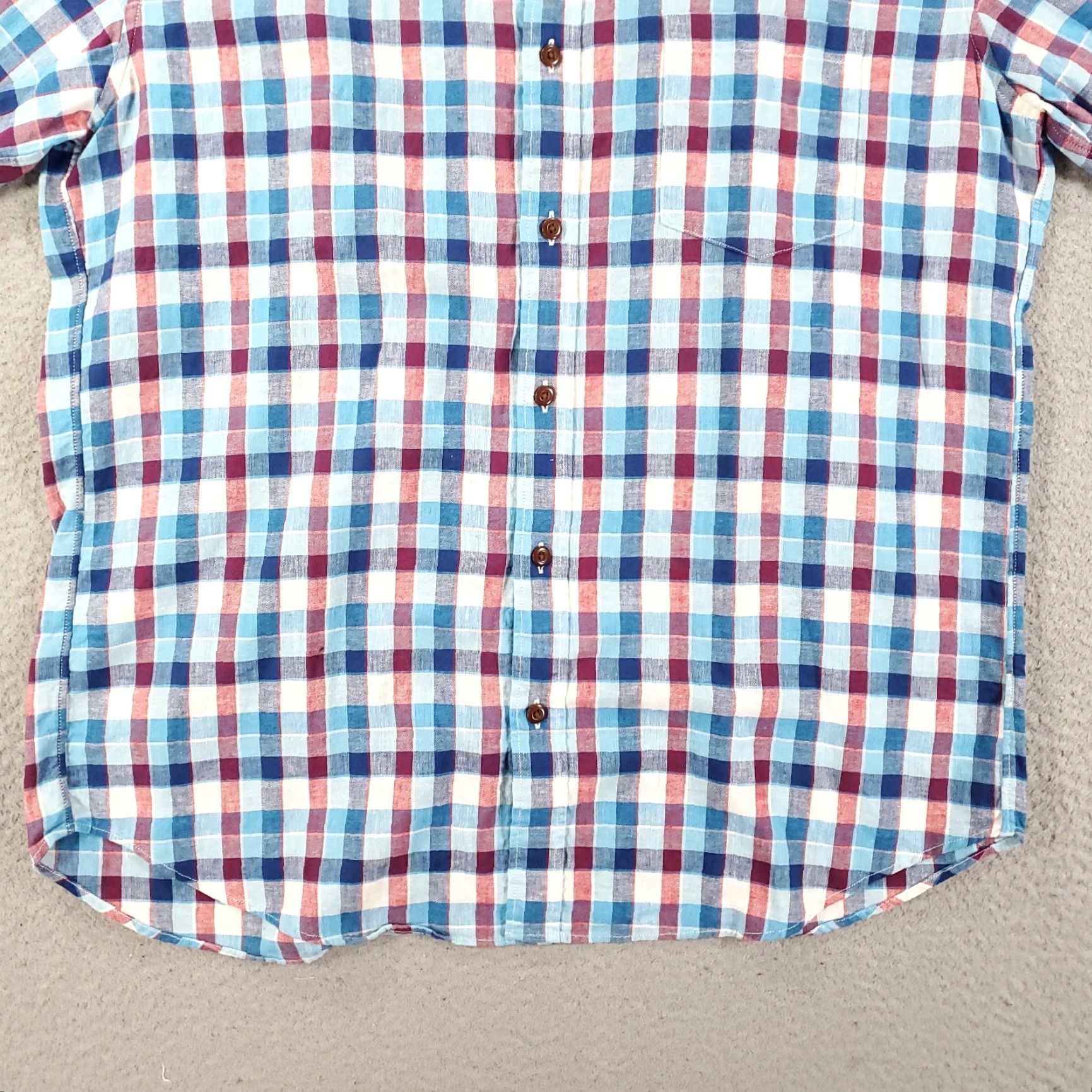 J.Crew J.CREW Shirt Adult Large Multicolor Plaid Linen-Cotton Blend Button-Down Slim Fit Mens Classic Preppy Size US L / EU 52-54 / 3 - 4 Thumbnail