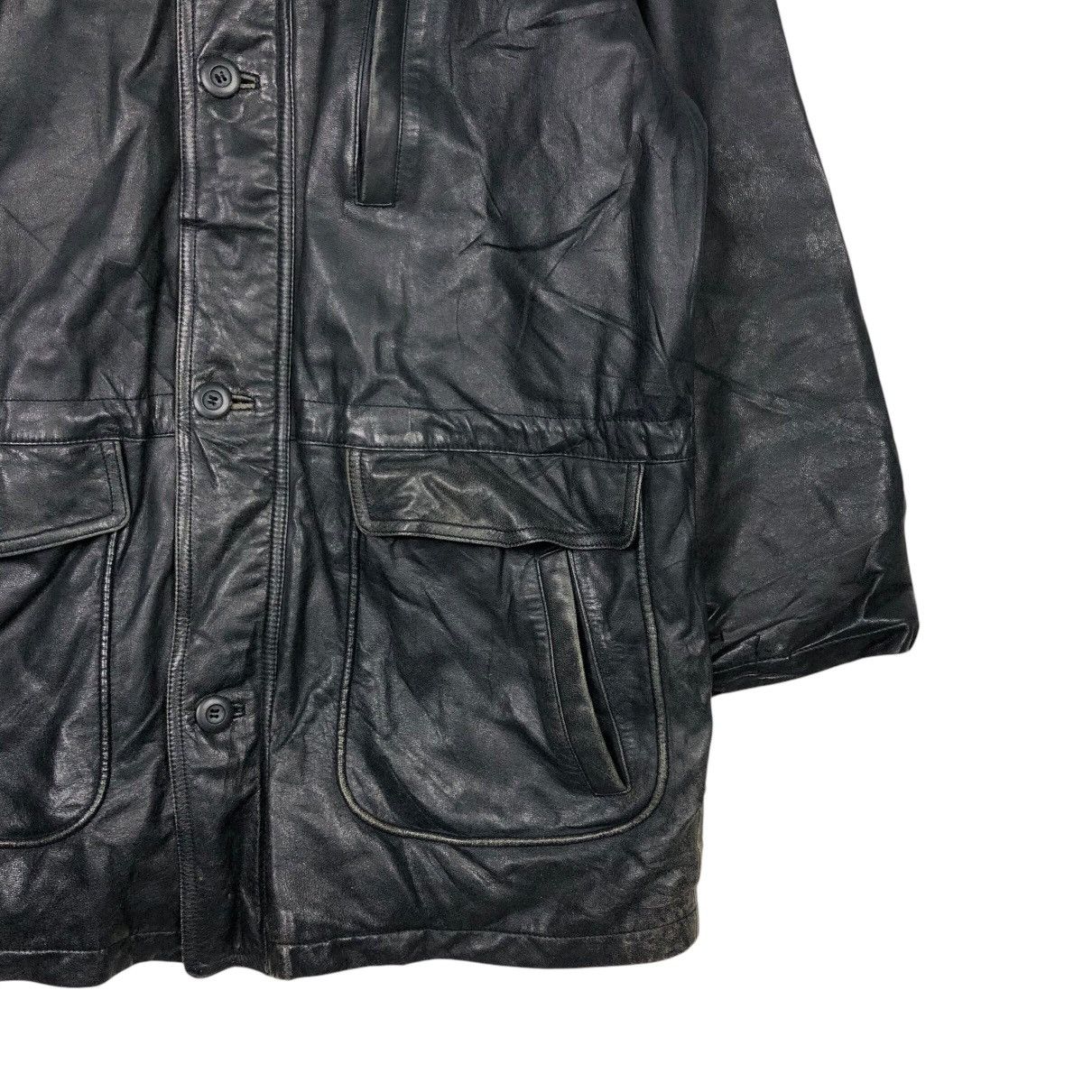 Japanese Brand × Vintage 📌Vintage Leather Jacket Dulwije Blanket Issey Miyake Pockets Size US L / EU 52-54 / 3 - 6 Thumbnail
