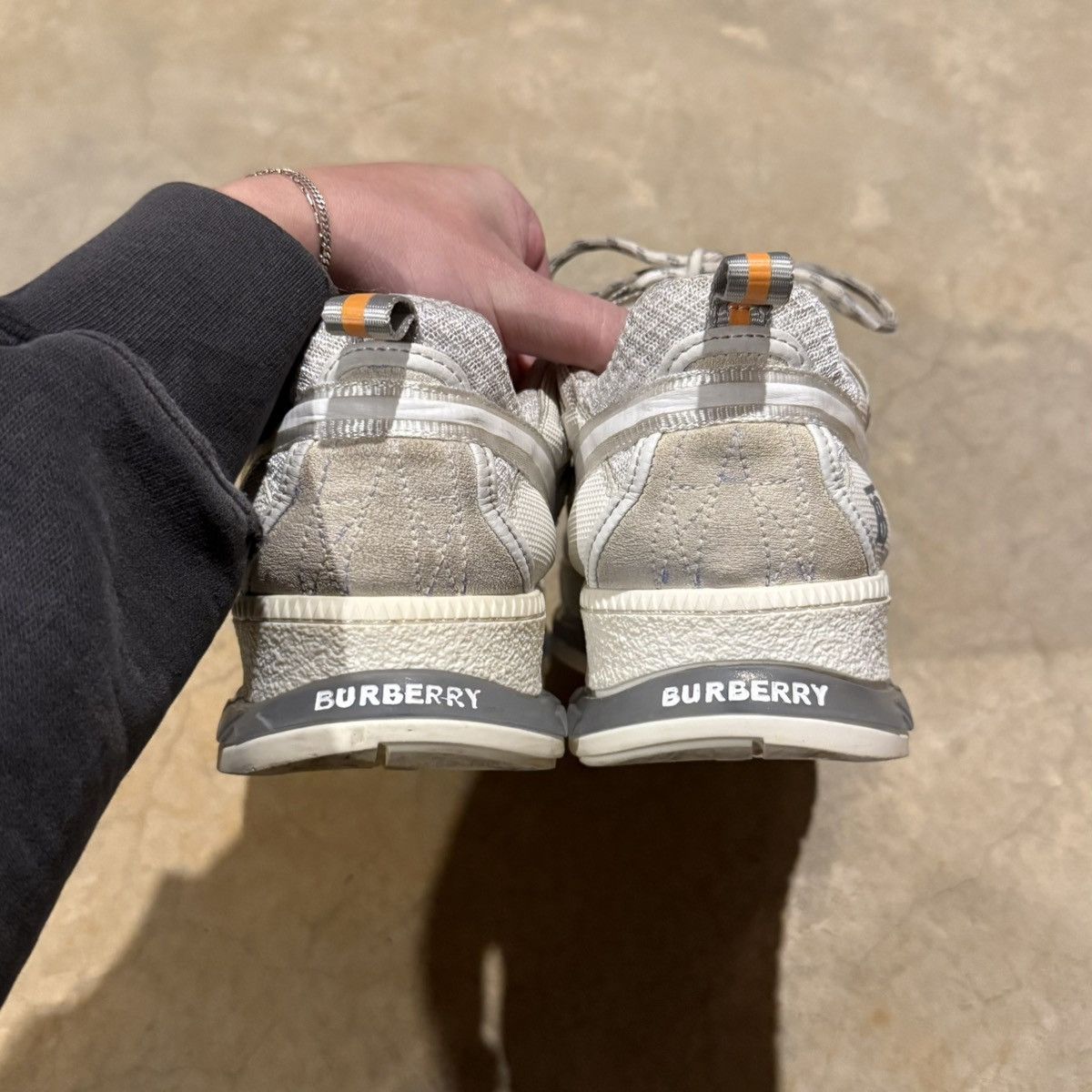 Burberry Burberry Union Mesh Leather Sneakers White US 12 Size US 12 / EU 45 - 6 Thumbnail