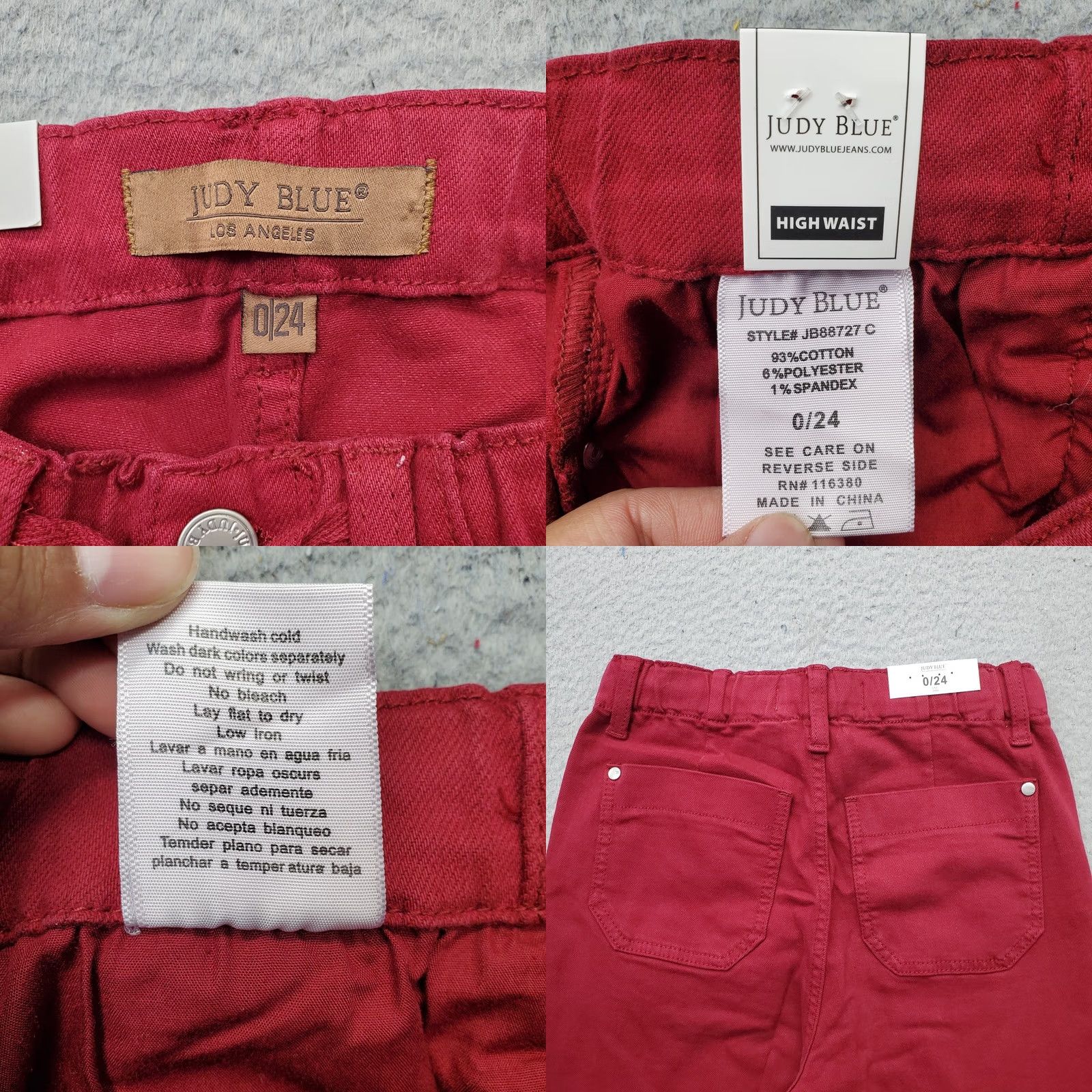 Vintage Judy Blue Denim Jeans Womens Size 0 - 24 Wash Out Slim Fit Size 25" / US 0 / IT 36 - 8 Thumbnail