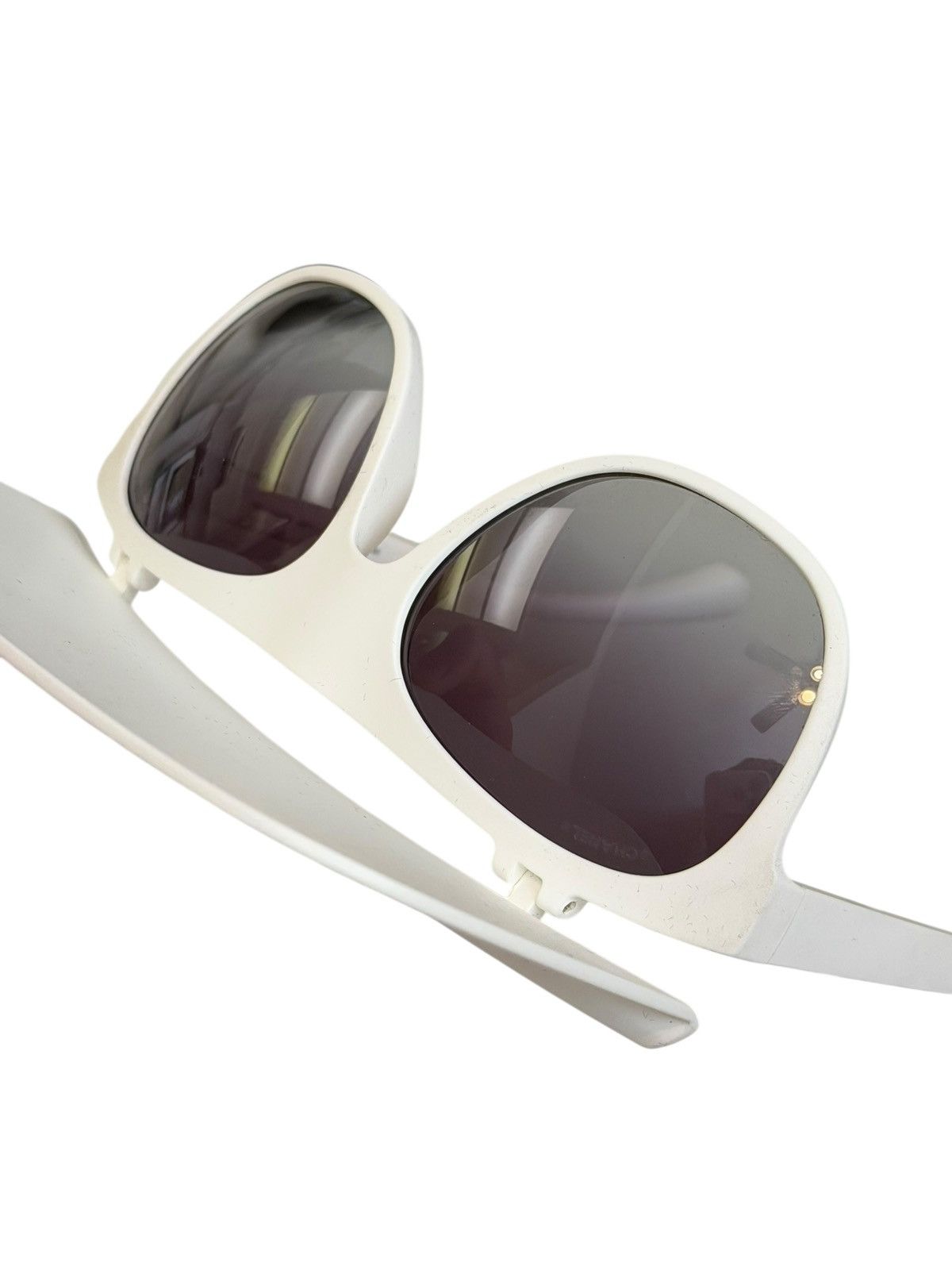 Chanel RARE Flip Visor White Sunglasses Size ONE SIZE - 12 Thumbnail