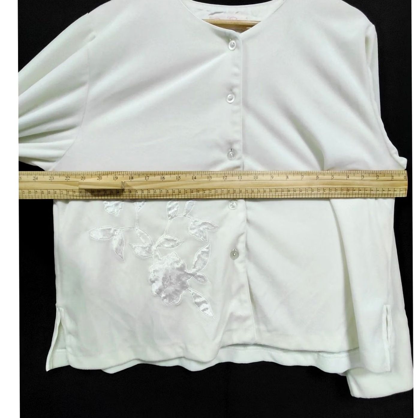 Vintage Oscar de la Renta Pink Label Cardigan White Knit Embroidered Women Size 3XS Regular Long Sleeve Crew Neck Vintage: No Size XXS / US 00 / IT 34 - 6 Thumbnail