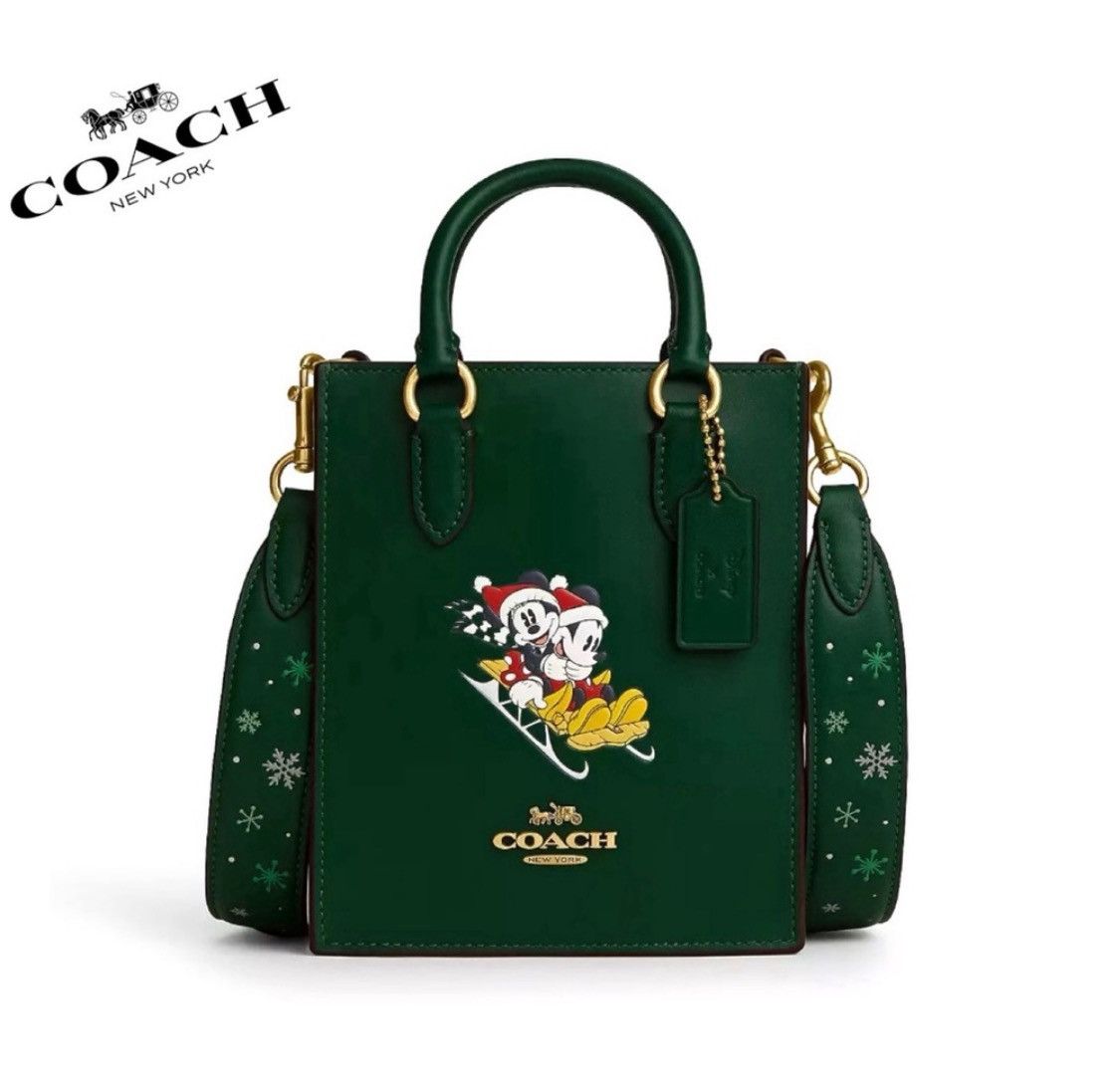 Coach Disney X Coach North South Mini Leather Tote With Sled Motif Size ONE SIZE - 1 Thumbnail