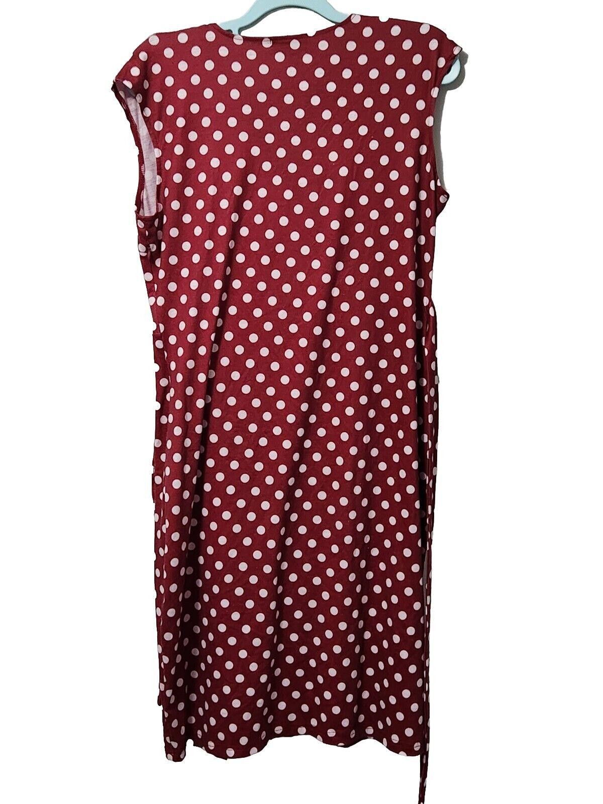 Designer Berydress Extra Large Polka Dot Red Maroon Wrap Style Tie Size XL / US 12-14 / IT 48-50 - 2 Thumbnail