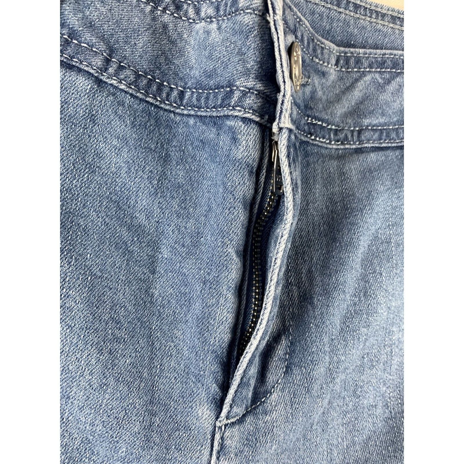 Vintage LASCANA Jeans Wide Leg Womens Size 6 Blue Embroidered Cropped 30x30 Flat Lay 30x30 Jeans Womens Mens? Size 28" / US 6 / IT 42 - 5 Thumbnail