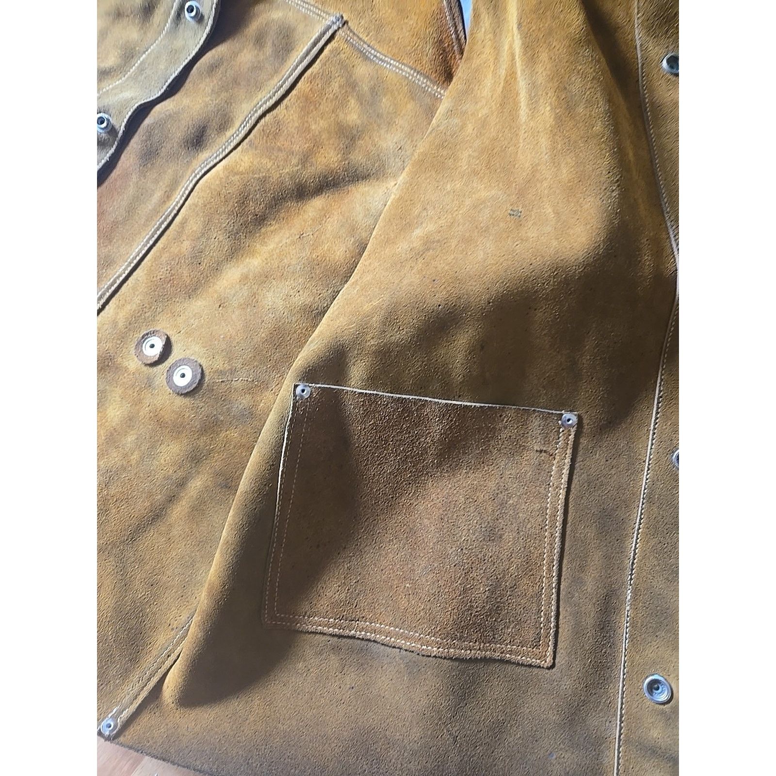 Carhartt Weldmark Flame Retardant Cowhide Leather Welding Jacket Size L / US 10 / IT 46 - 9 Thumbnail