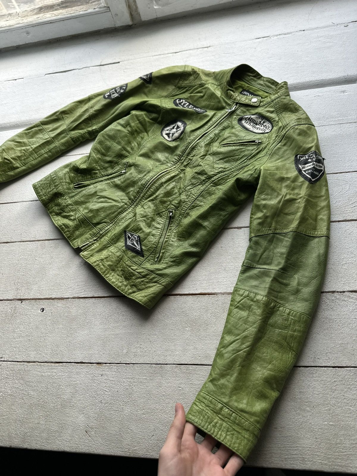 Other 🚨Y2K RICK OWENS TYPE DIRTY SLIM FIT ZIP LEATHER JACKET Size M / US 6-8 / IT 42-44 - 2 Thumbnail
