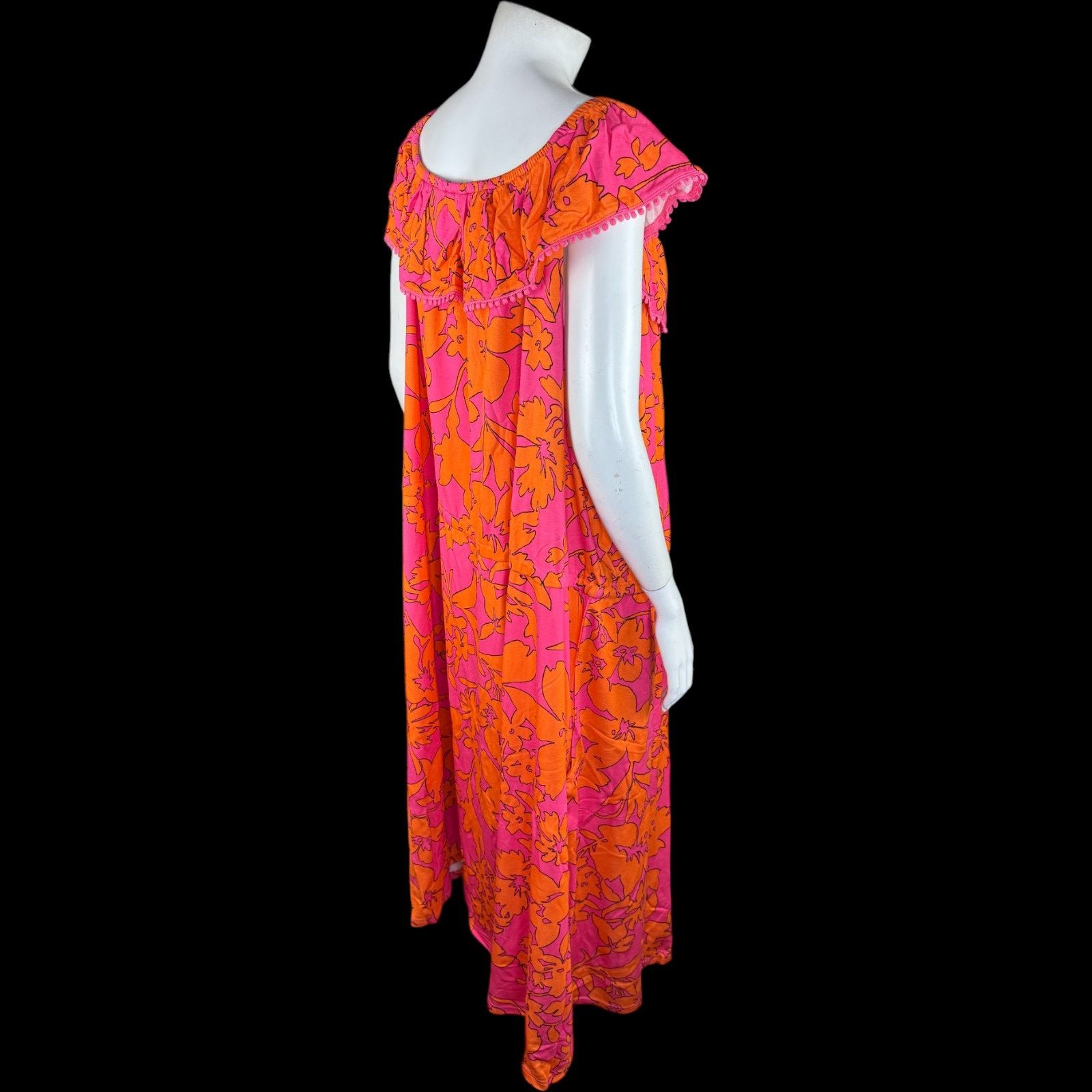 Isaac Mizrahi Isaac Mizrahi Live! Printed Off the Shoulder Dress Pink 2X Size XXL / US 16-18 / IT 52-54 - 9 Thumbnail