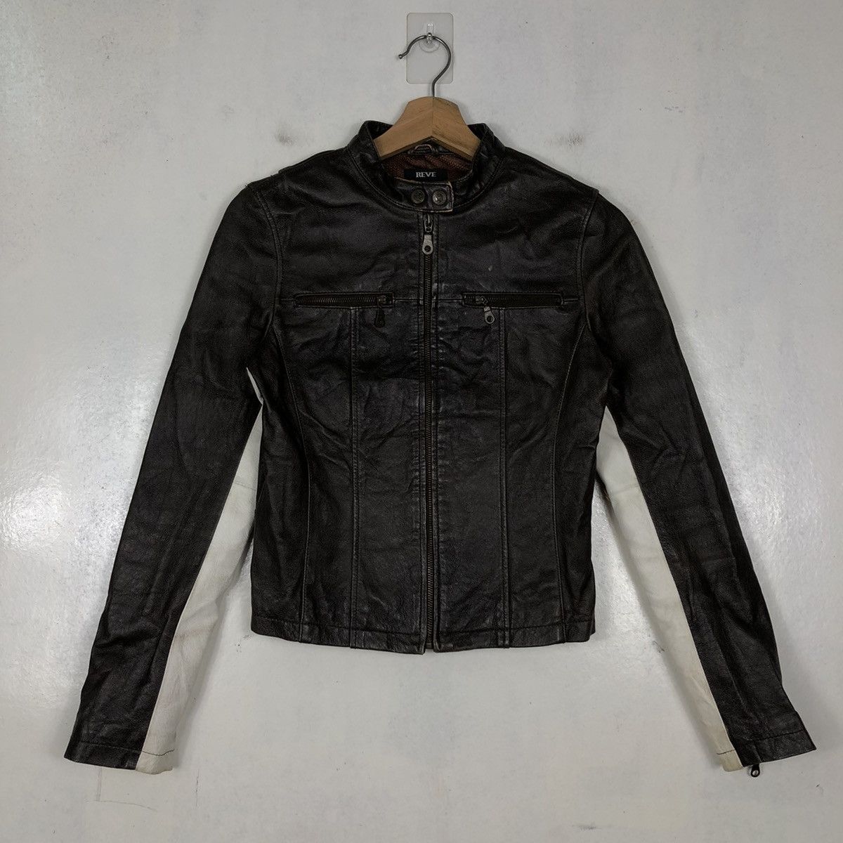 Japanese Brand 🔥90’s Vintage Cropped Biker Leather Jacket Reve Japan Made Size M / US 6-8 / IT 42-44 - 1 Thumbnail