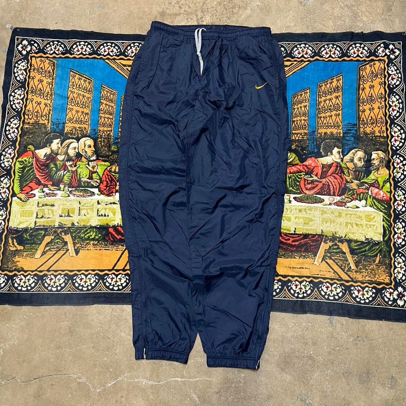 Nike vintage Navy nike track pants size xl baggy parachute y2k Size US 36 / EU 52 - 1 Thumbnail