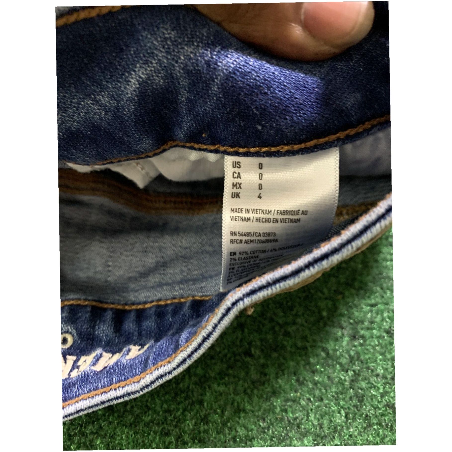 American Eagle Outfitters American Eagle Jean Skirt Size 0 Super Stretch X Hem Blue Size 25" / US 0 / IT 36 - 3 Thumbnail
