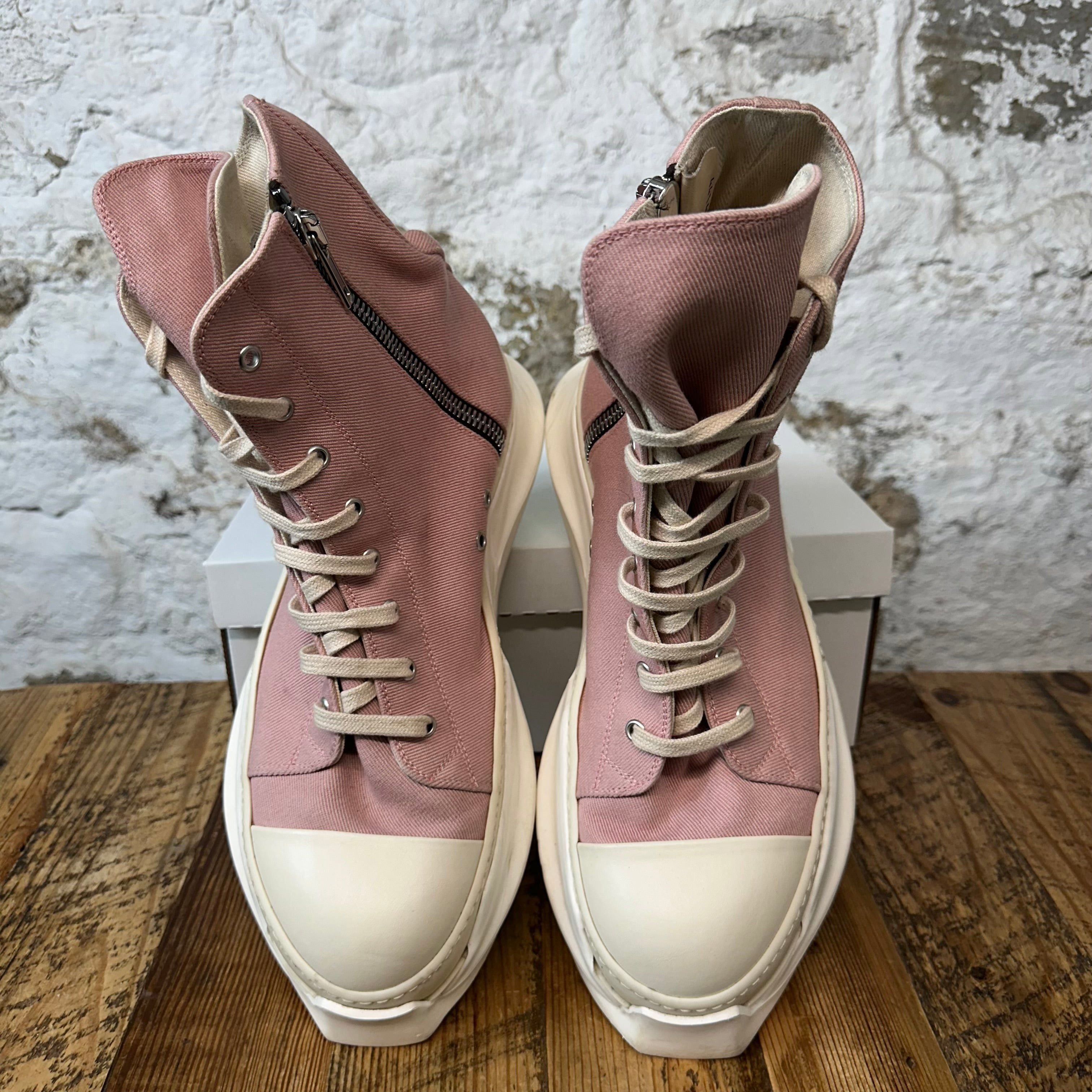 Rick Owens Rick Owens Pink Canvas Abstract Cream High Sz 13 (46) Size US 13 / EU 46 - 3 Thumbnail