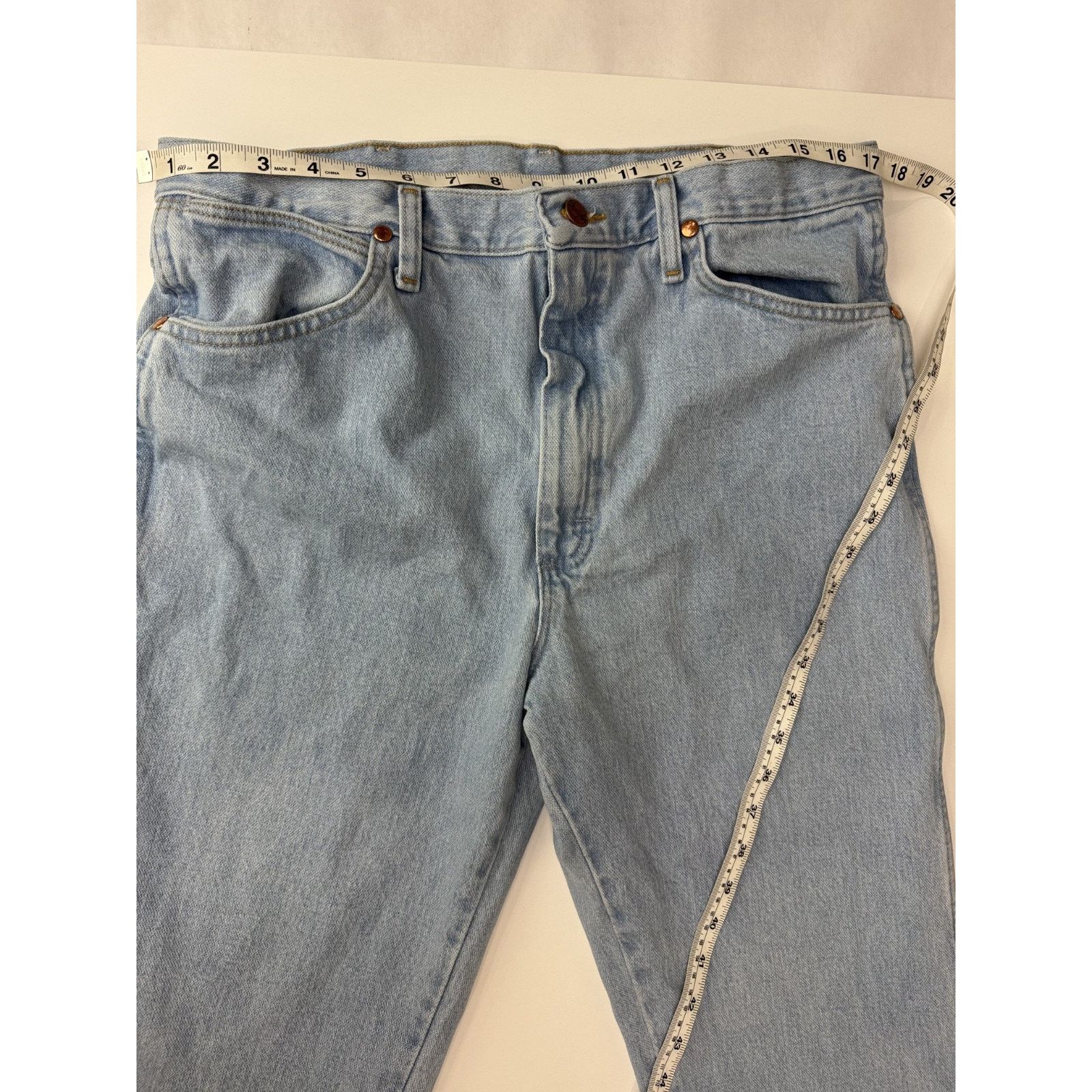 Other Wrangler Jeans Men LIght Wash Western Straight Cowboy 35*32 Size US 35 - 3 Thumbnail