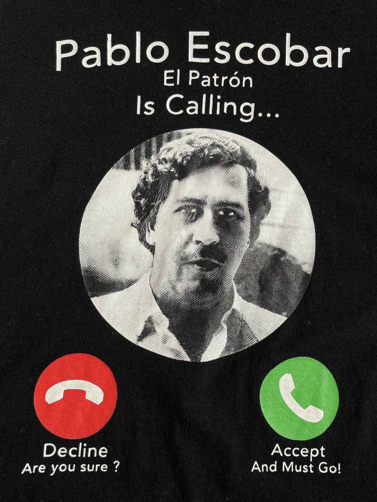 Other Y2K Crazy 00’s Pablo Escobar “Is Calling…” T-Shirt Funny Size US M / EU 48-50 / 2 - 2 Thumbnail