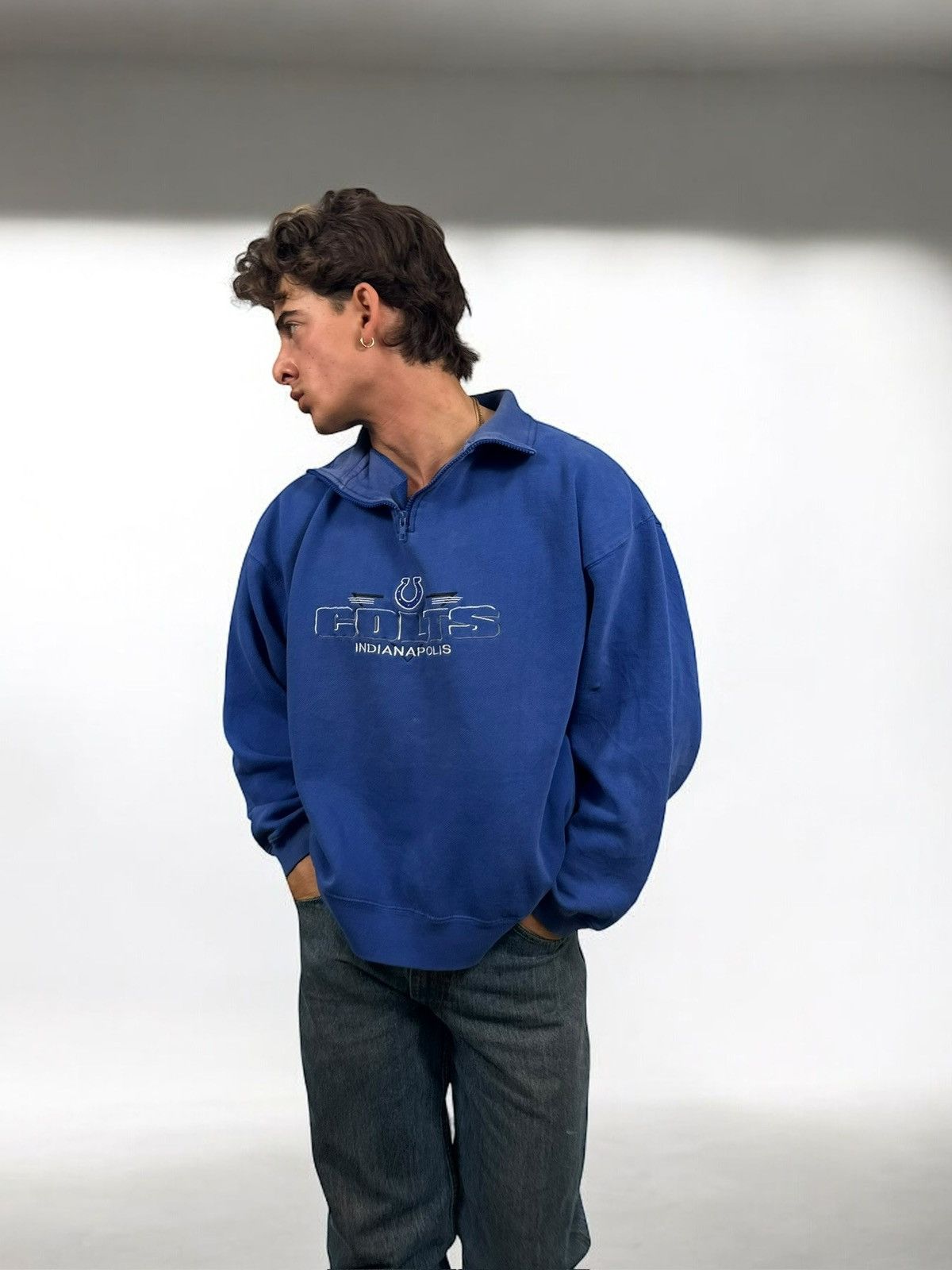 NCAA × Vintage Vintage Indianapolis Colts Quarterzip Size US XL / EU 56 / 4 - 9 Thumbnail