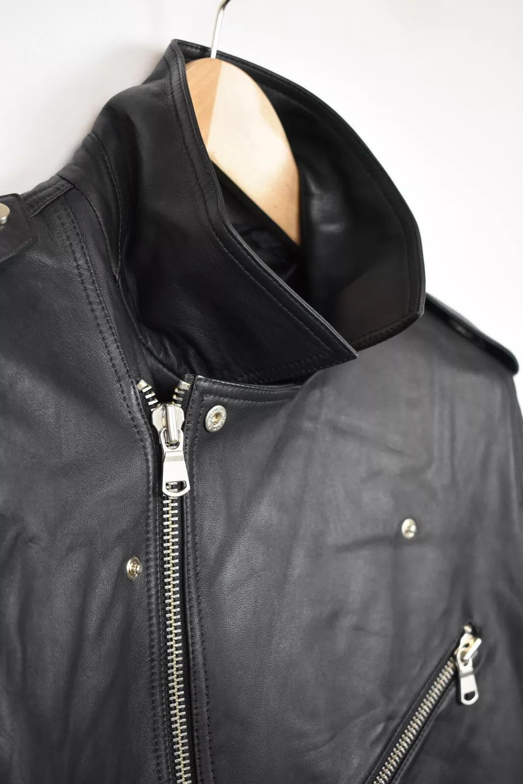 ZAPA ZAPA Jacket Men UK 40 Black Soft Leather Zip Pockets Biker Size US L / EU 52-54 / 3 - 6 Thumbnail