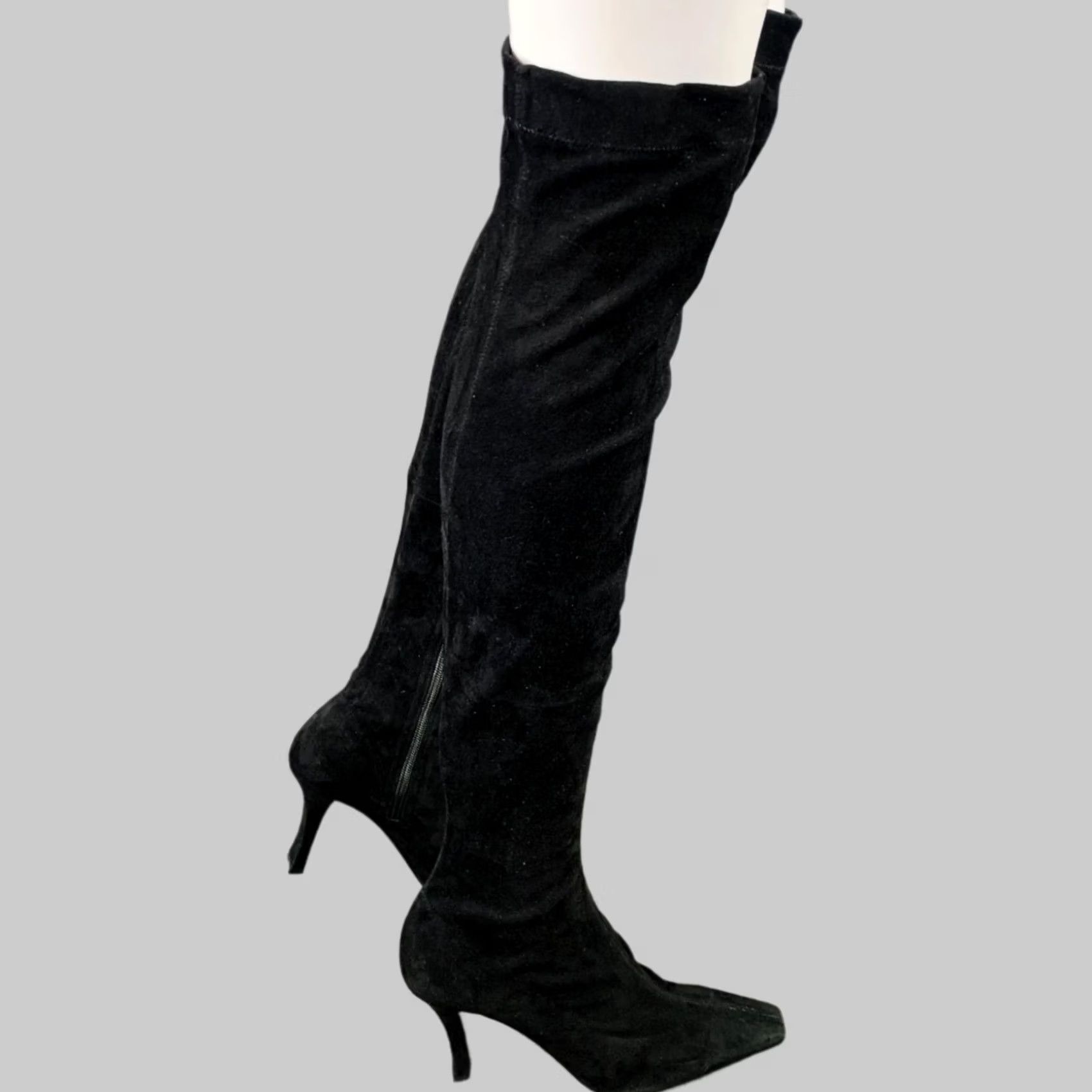 The Row THE ROW Boots Black Suede Square Toe Thigh High 7.5 WOMEN IT 37.5 Fashion Boots Size US 8 / IT 38 - 2 Thumbnail