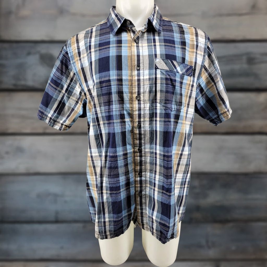 KAVU KAVU Men’s XL Short Sleeve Plaid Pocket Shirt Blue Size US XL / EU 56 / 4 - 1 Thumbnail
